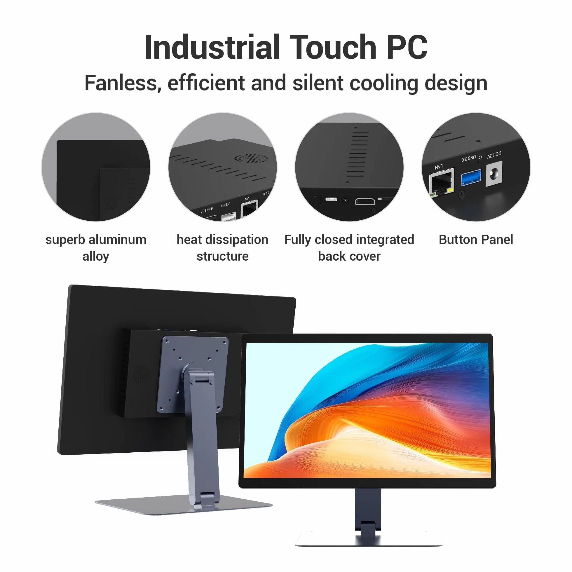 All in One PC, komputer z systemem Android 12-HEIGAOLAPC, panel dotykowy, komputer 15,6", AIO, stacjonarny, z obrotowym mocowaniem, RK3399, 4 GB RAM 64 GB Rom, 1920 x 1080 IPS, HDMI2.0, USB3.0*1, USB