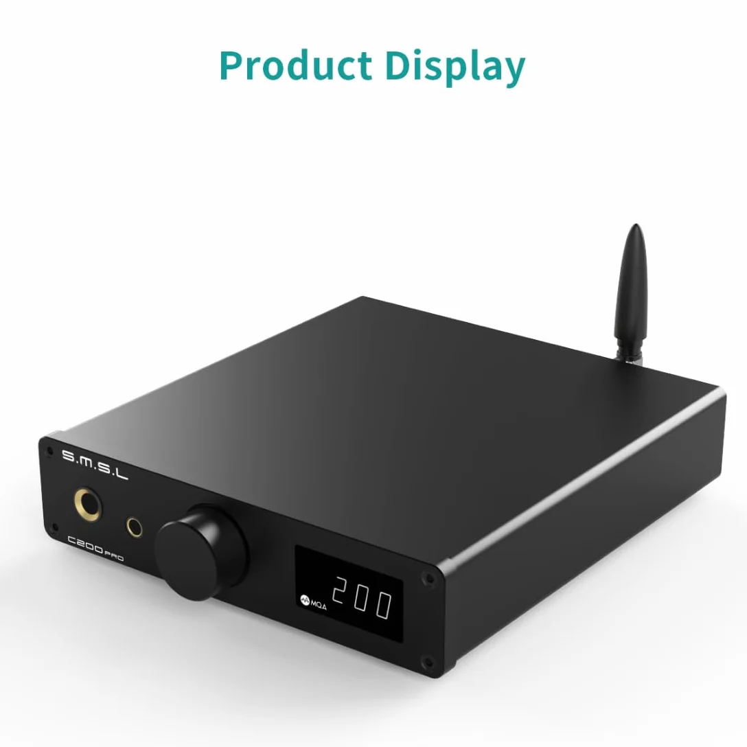 SMSL C200Pro HiFI Audio Decoder MQA-CD DSD ES9039Q2M XMOS XU316 obsługa Bluetooth 5.1 USB optyczny koncentryczny 6,35 mm wyjście 4,4 mm wzmacniacz słuchawek