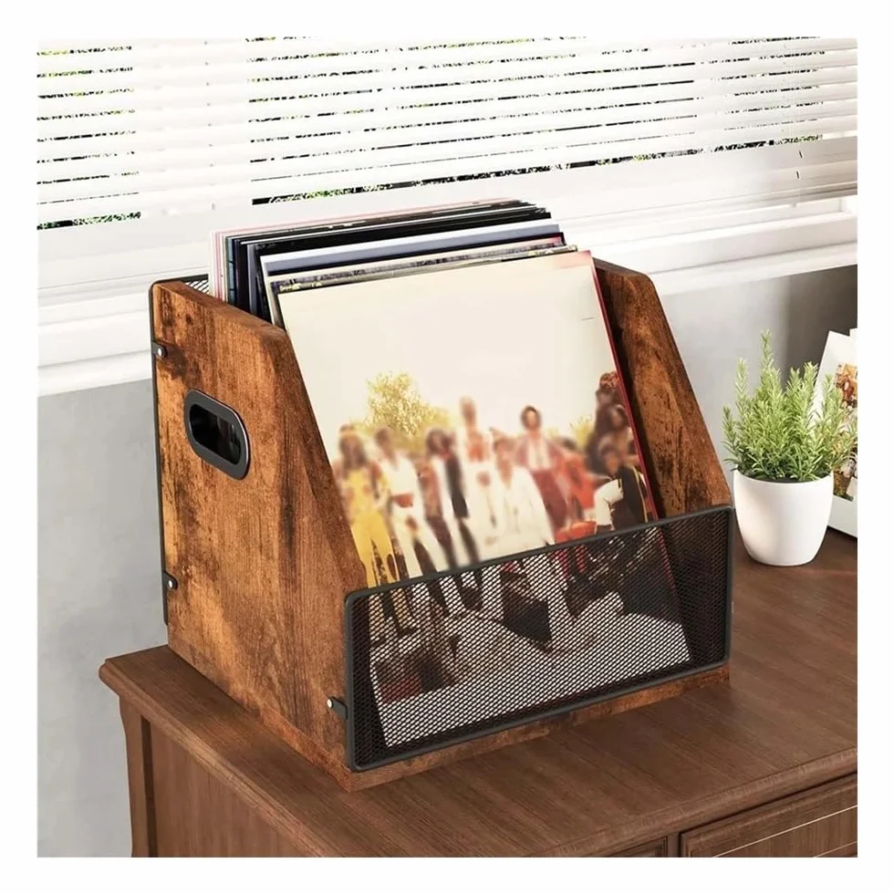 Stojak płytowy na albumy, Pudełko do przechowywania płyt CD Etui na płyty muzyczne Albumy Komiksy Książki Stojak ekspozycyjny Wielofunkcyjny organizer biurko