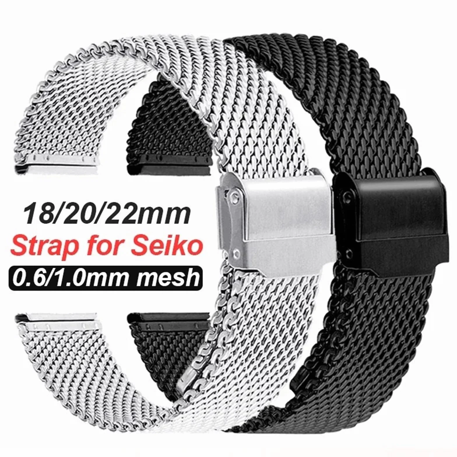 1,0 mm bransoletka z siatki mediolańskiej inteligentny zegarek ze stali nierdzewnej 18 mm 20 mm 22 mm 24 mm opaski na nadgarstek