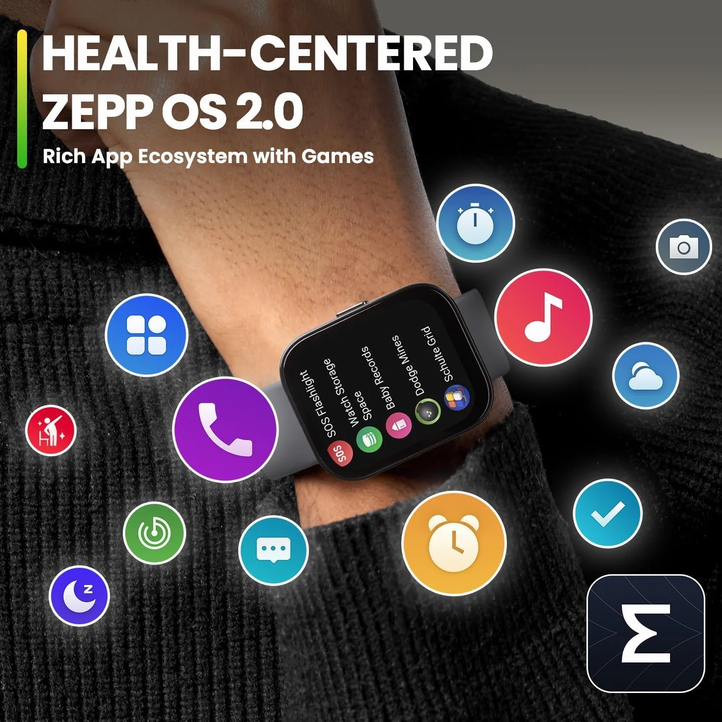 Amazfit Bip 5 46mm smartwatch z tętnem i 120 trybami sportowymi, połączenia Bluetooth, GPS i 4 systemy pozycjonowania satelitarnego