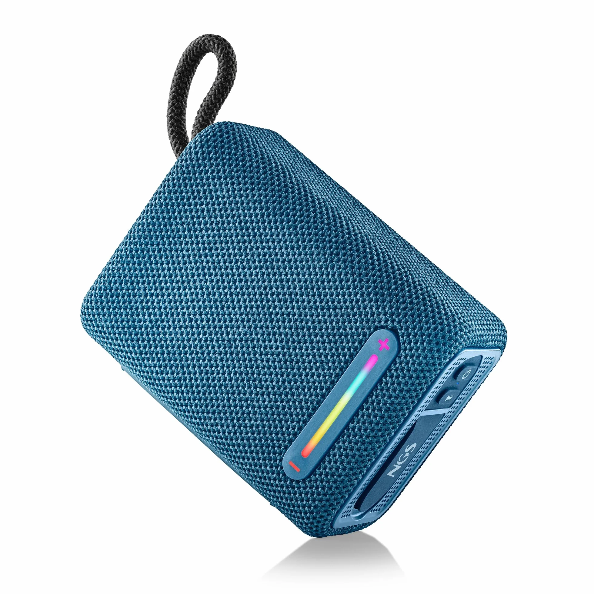 NGS Roller Furia 1 Blue przenośny głośnik z technologią Bluetooth, światła RGB, wodoszczelność IPX6, 15 W, True Wireless, USB, czas pracy baterii 9 godzin, niebieski