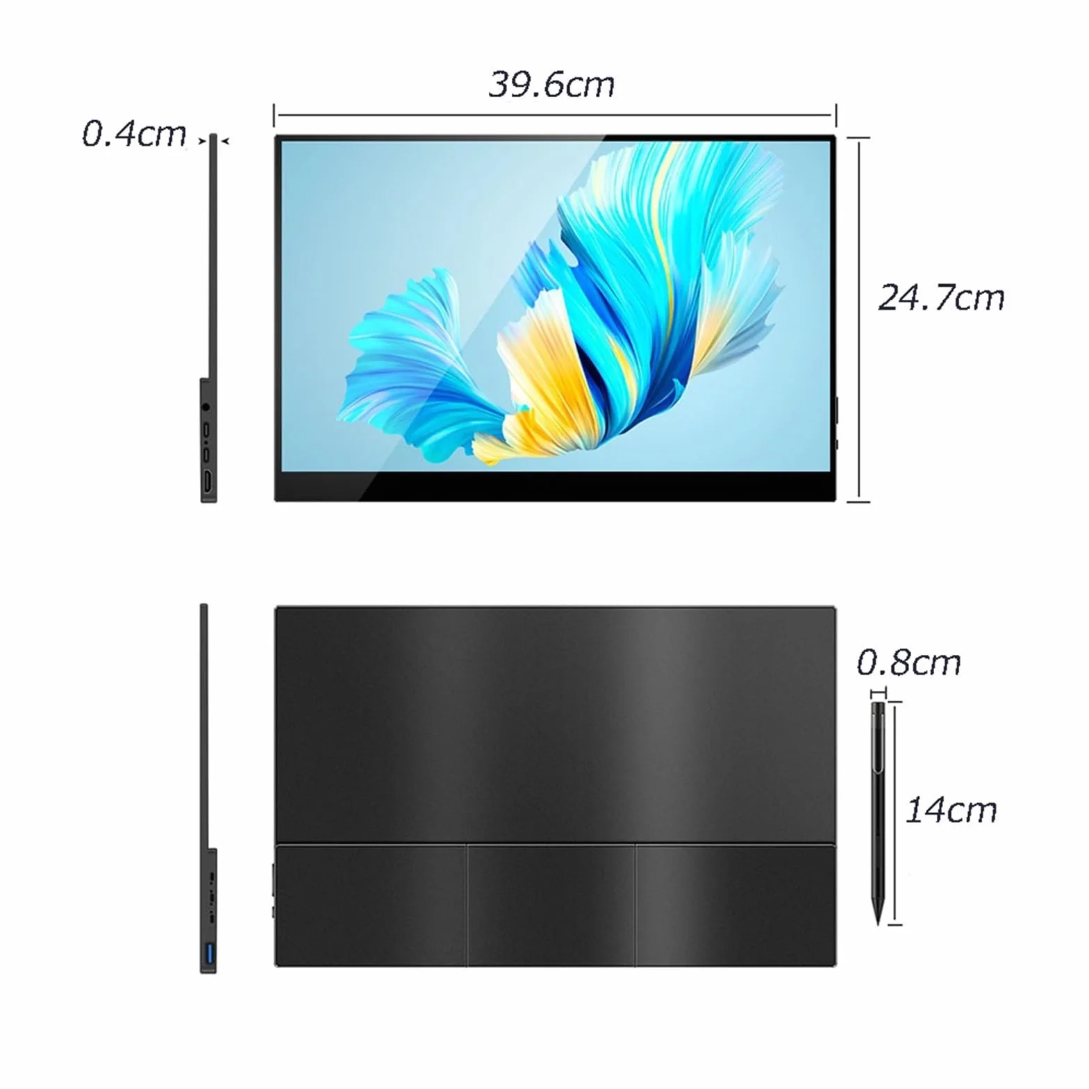 Przenośne monitory 17,3 cala HDR Digitizer Board Rysunek ręczny Ekran dotykowy IPS Laptop zewnętrzny monitor rozdzielczość 1920 x 1080p przenośny ekran zewnętrzny
