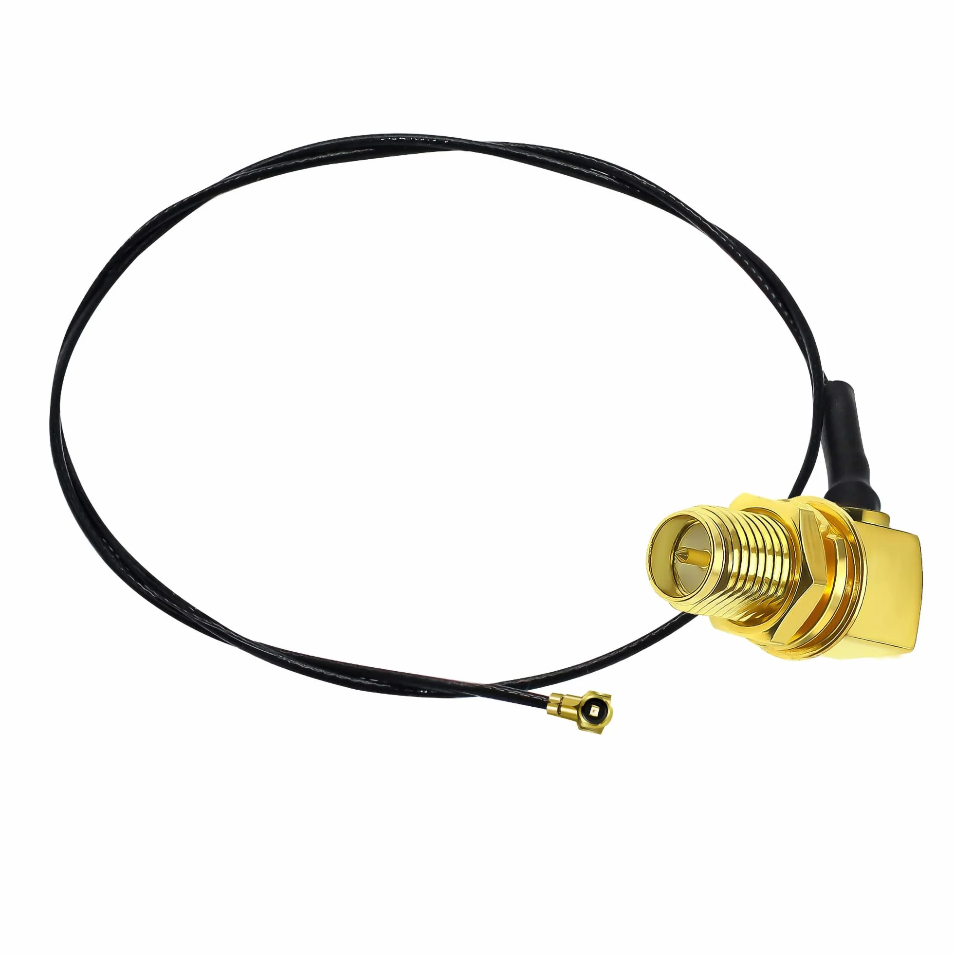 TUOLNK IPX zu RP-SMA Verlängerungskabel 0,81 mm U.fl IPEX zu RP SMA Buchse Rechtwinkliges Wifi-Antennenkabel für drahtloses Netzwerk Mini-PCI-Koaxialkabel 12 Zoll (30 cm) 5 Stück