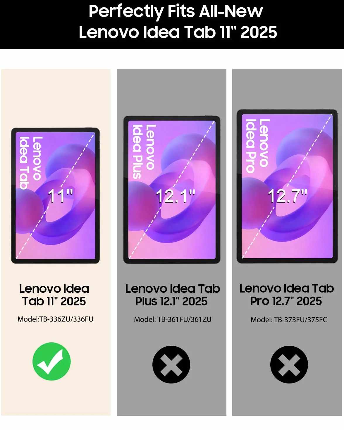 TiMOVO Etui do Lenovo Idea Tab 11 cali 2025 TB-336ZU/336FU z uchwytem na długopis, cienkie etui ochronne z miękkim tyłem TPU, funkcją automatycznego uśpienia/budzenia, Głęboki fiolet