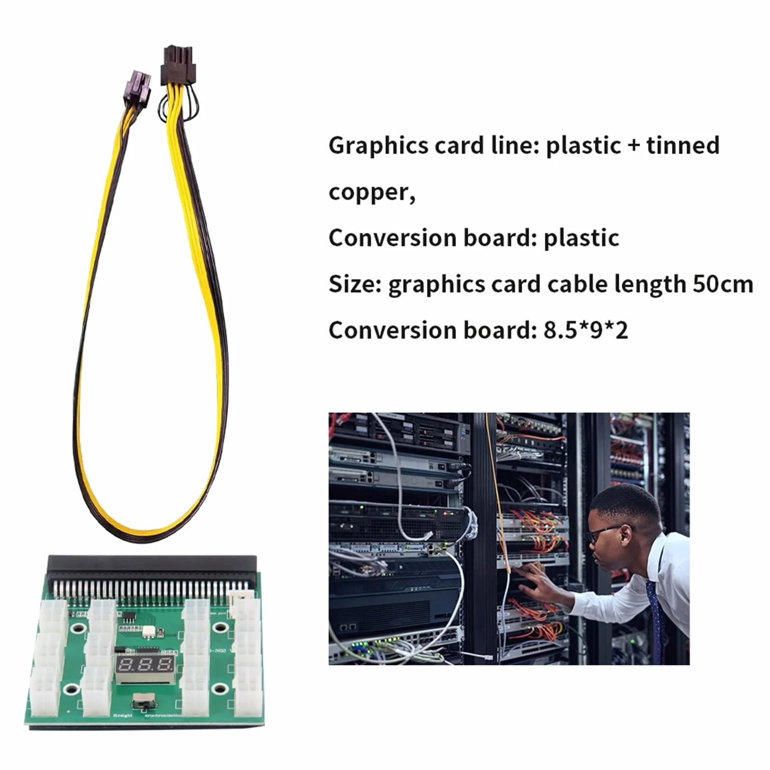 Adapter płytki rozdzielczej 12 szt. 6P męski na (6+2) 8P męski kabel zasilający 12 V PCI-E płyta drukowana do HP GPU Ethereum