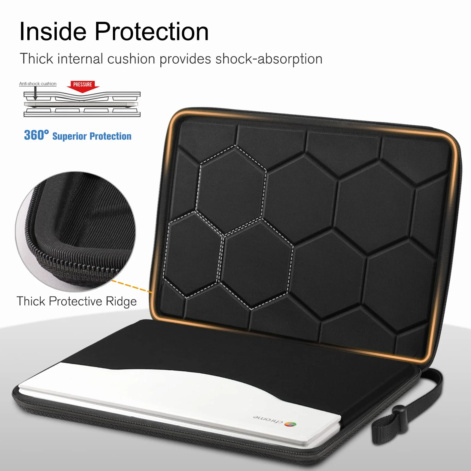 FINPAC Twardy pokrowiec na laptopa 11,6'' ASUS Chromebook/Vivobook, Lenovo IdeaPad 11,6'' i innych notebooków Dell/Acer/HP/Samsung o przekątnej ekranu 11,6 cala, odporna na wstrząsy, torba ochronna,
