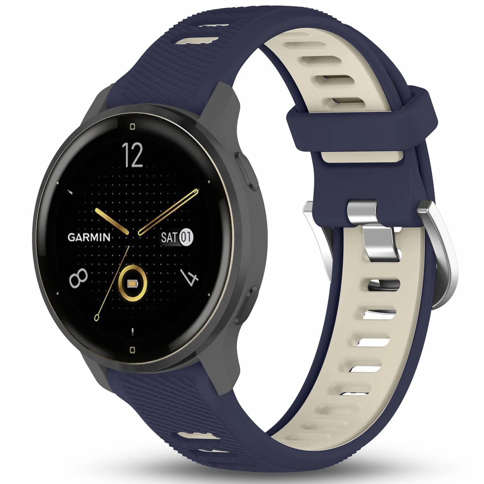 Bransoletka silikonowa 18-22 mm kompatybilna z Garmin Venu 2S, Vivoactive 4S, Venu 3S, Forerunner 265S