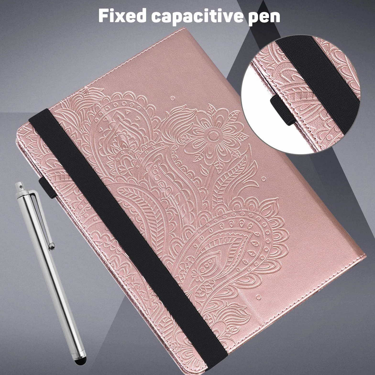 Etui Huawei MediaPad T3 10 9,6 cala Flip Cover skóra PU z folią ochronną i rysikiem różowe złoto