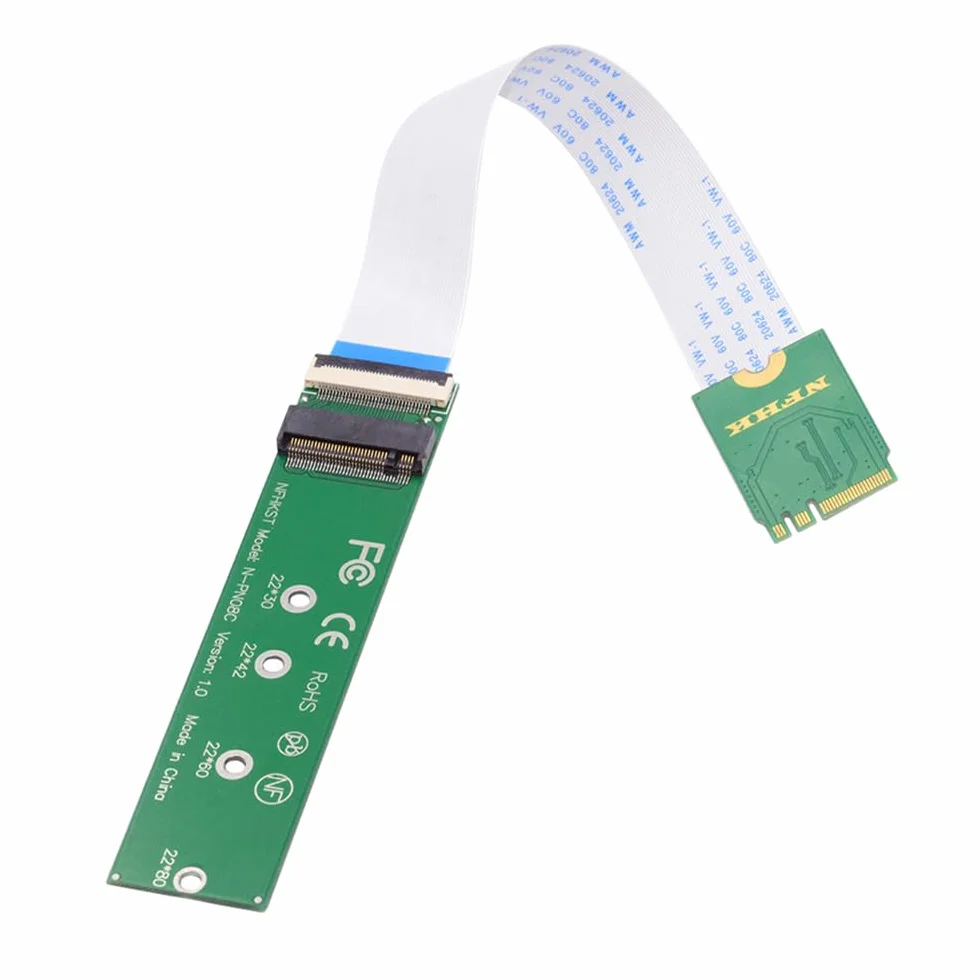 2230 NGFF A+E-Key męski na NVME M-key żeński kabel przedłużający do płyty głównej laptopa SSD 2280
