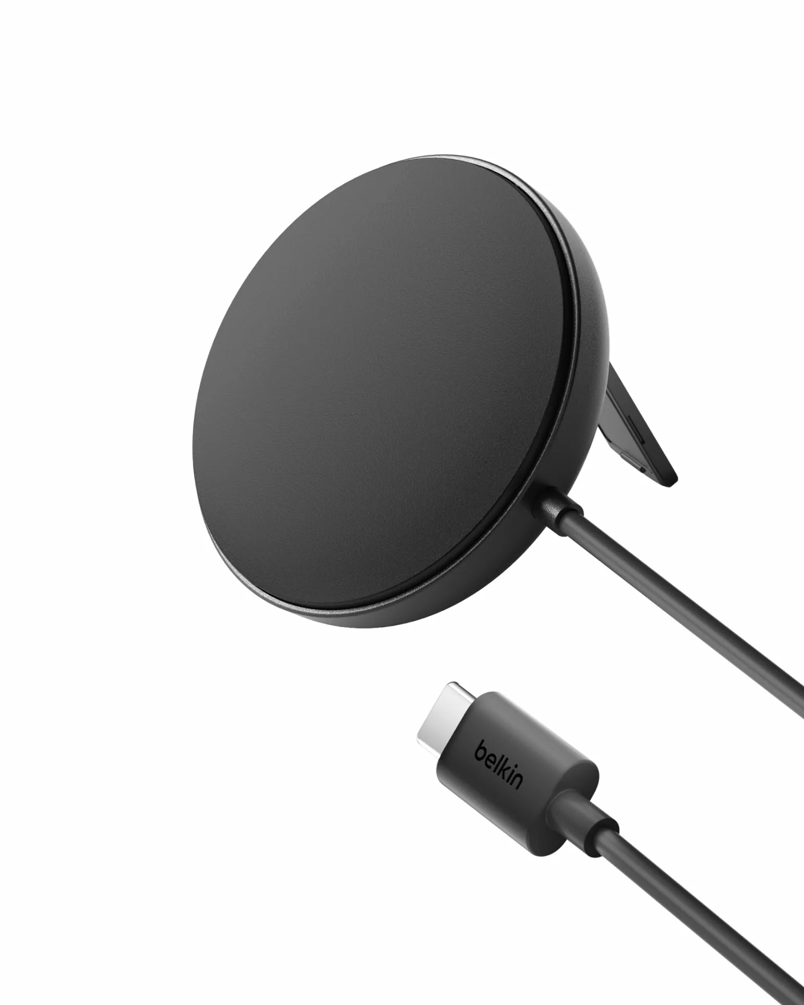 Belkin magnetyczna bezprzewodowa podkładka ładująca 15 W z podstawką – zgodna z MagSafe ładowarka Qi2 do urządzeń iPhone serii 16, Samsung Galaxy serii S25, AirPods i innych brak zasilacza – czarna