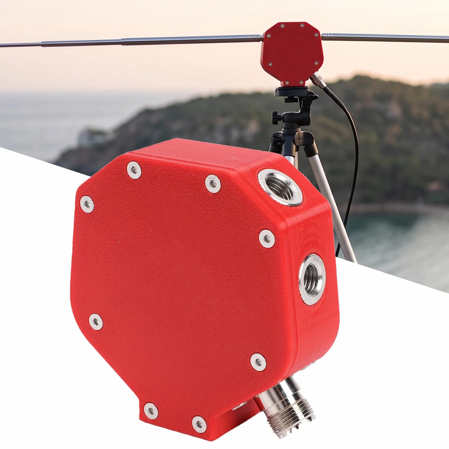 MA-06 Krótkofalowy Wzmacniacz 1:1 Balun Pozytywny V Poziomy | Wbudowany balun, gwint M10, adapter 3/8 do M10, rurka 5,6 m kompatybilna, 100W SSB, wydrukowane w technologii PLA 3D,