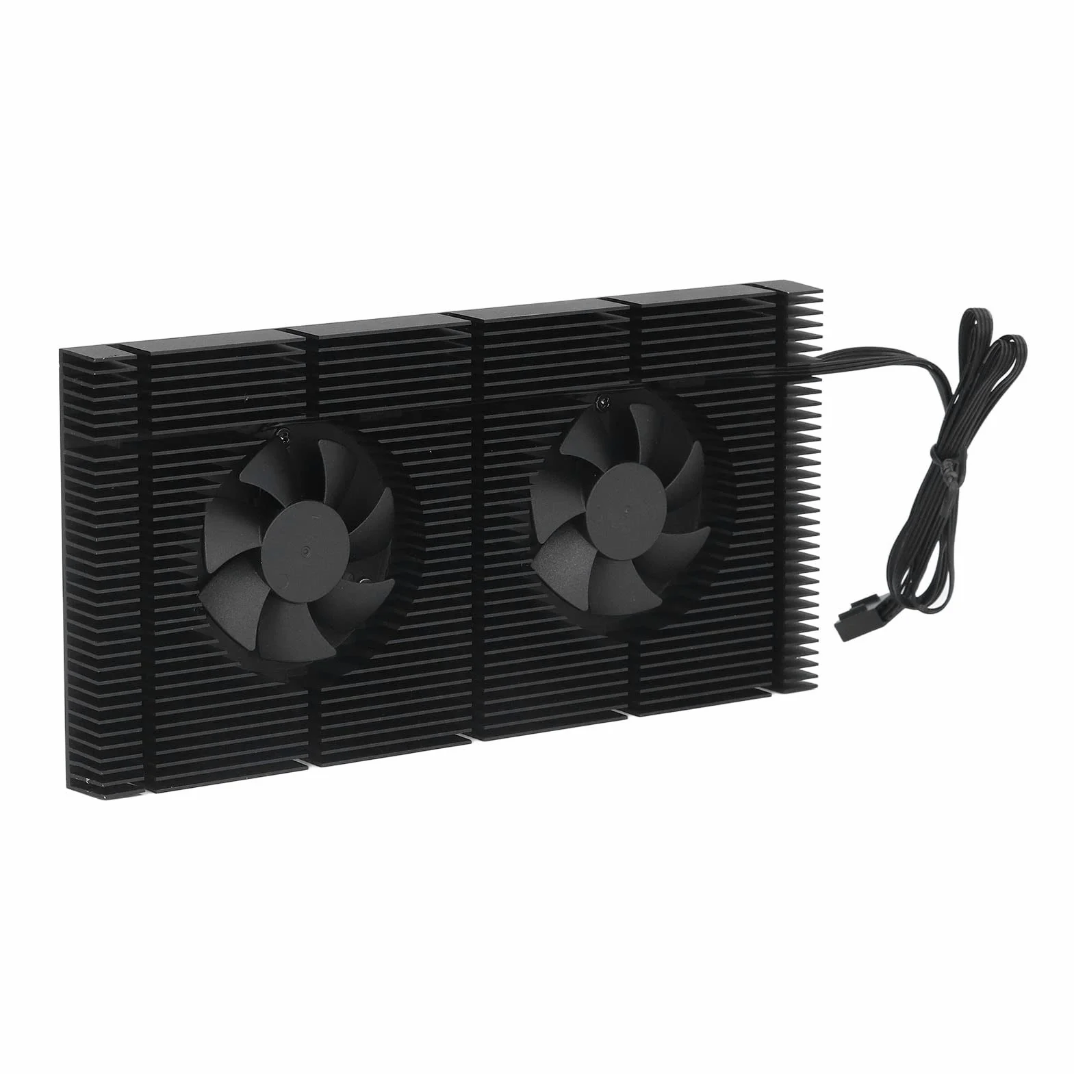 Fdit Radiator Pamięci VRAM z Podwójnym Wentylatorem PWM, Aluminiowy Radiator z Cichymi łożyskami Hydraulicznymi, do Chłodzenia Pamięci GPU 3080 i 3070 (Podkładka 0,5 mm 600)