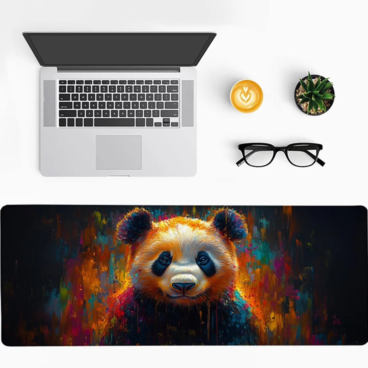 Graffiti Podkładka pod mysz XXL, duża podkładka pod biurko 1200 x 600 x 3 mm panda, podkładka pod mysz o wysokiej precyzji i szybkości, mata biurowa z gumową podstawą, akcesoria do gier, do laptopa G