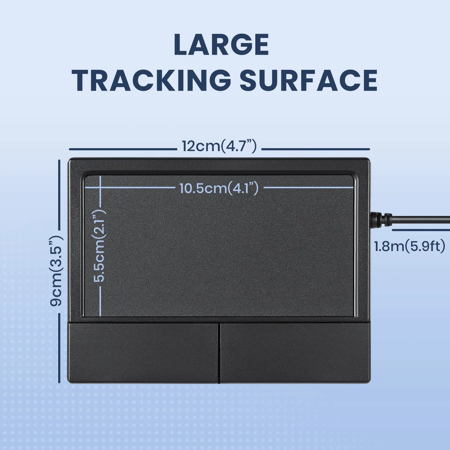 Perixx PERIPAD-504 przewodowy przenośny panel dotykowy (touchpad) USB; dla komputerów stacjonarny i laptopów, w kolorze czarnym; duży rozmiar