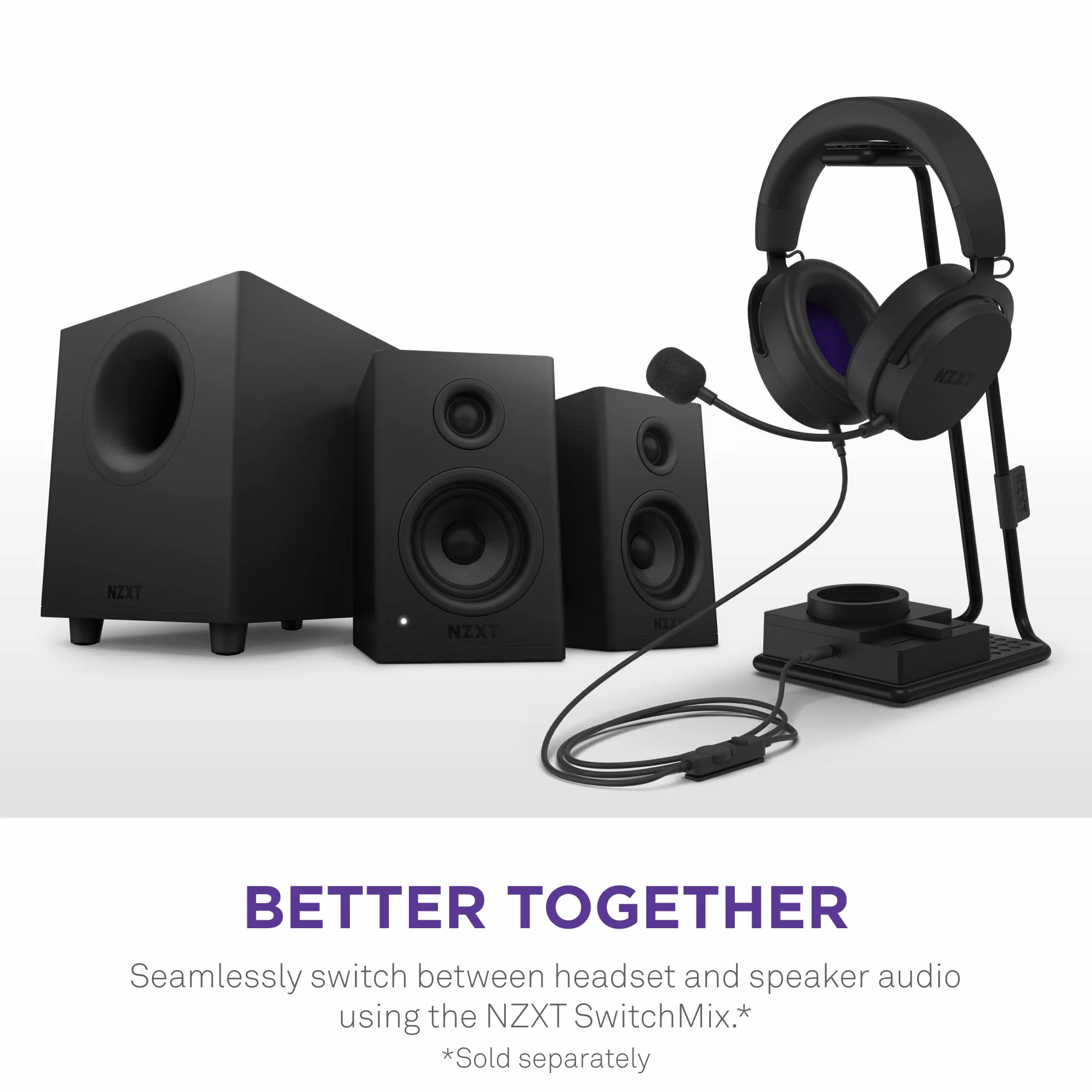 NZXT Relay Subwoofer PC - AP-SUB80-EU - Czarny - 140 W - Głębokie basy - 6,5-calowy głośnik Down-Firing