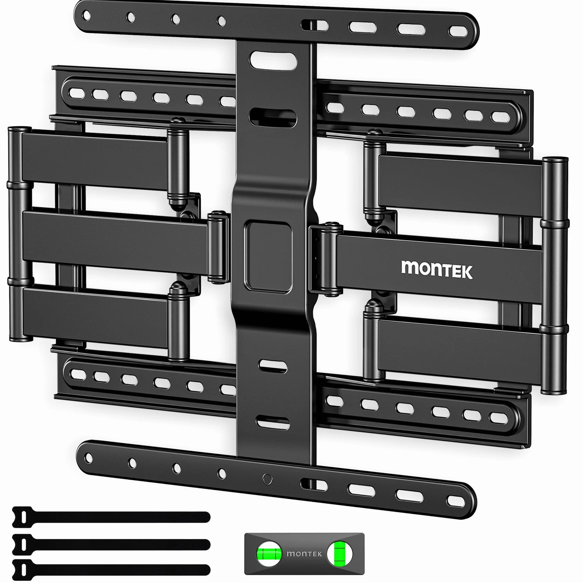 monTEK 1,1" Ultra Slim uchwyt ścienny do telewizorów 37-75" do 60 kg | Uchwyt TV wychylny, pochylany i wysuwany, niski profil, w pełni ruchomy, 4-krotny udźwig, maks. VESA 400 x 400 mm