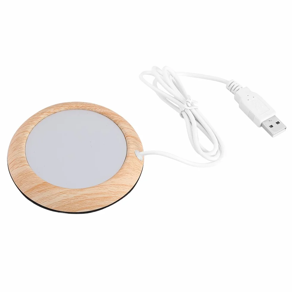 USB podgrzewacz do kubka z ziarna drewna, elektryczna mata do herbaty i kawy