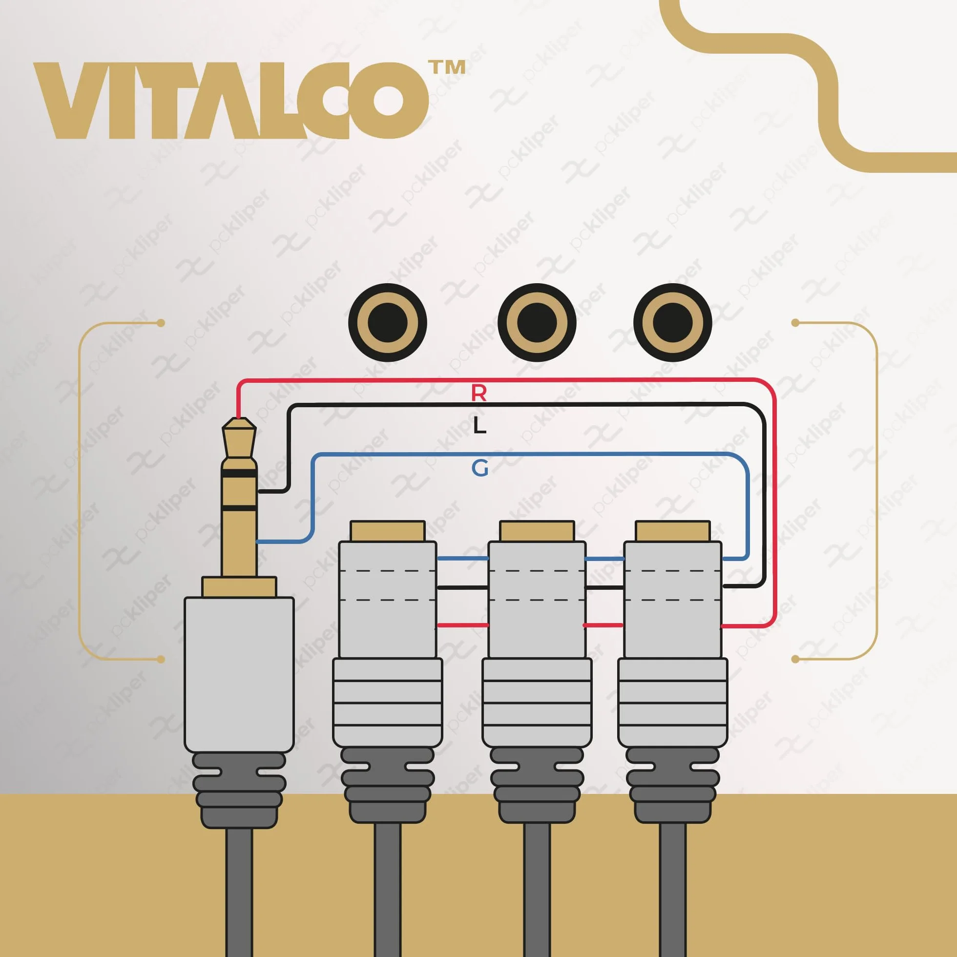 Rozdzielacz Aux Mini Jack Adapter Wtyk 3,5 Stereo na 3x Gniazdo 3,5mm Przewód 15cm