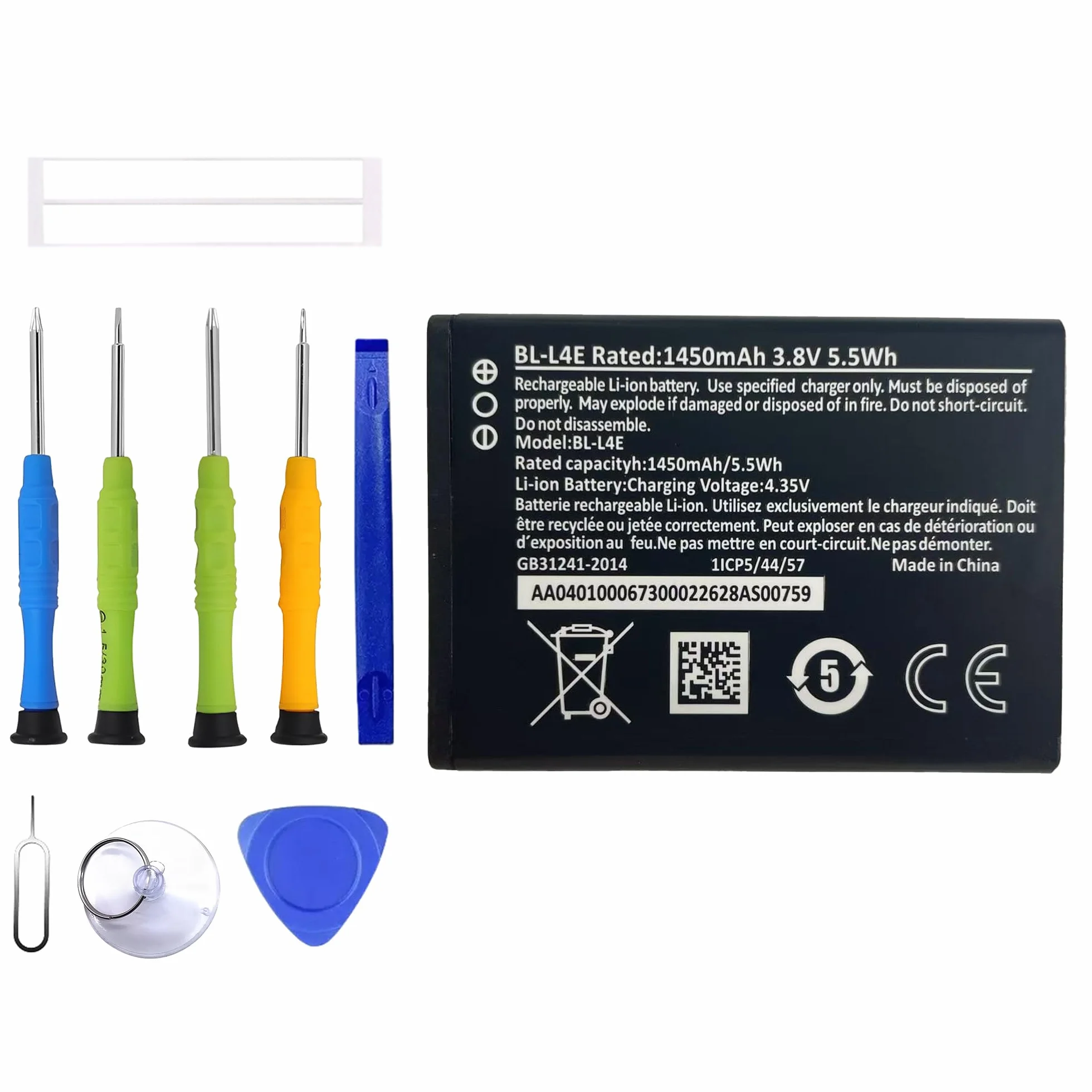 BL-L4E nowa bateria zastępcza kompatybilna z Nokia 2660 8210 Flip TA-1398/1420/1480/1492 z zestawem narzędzi