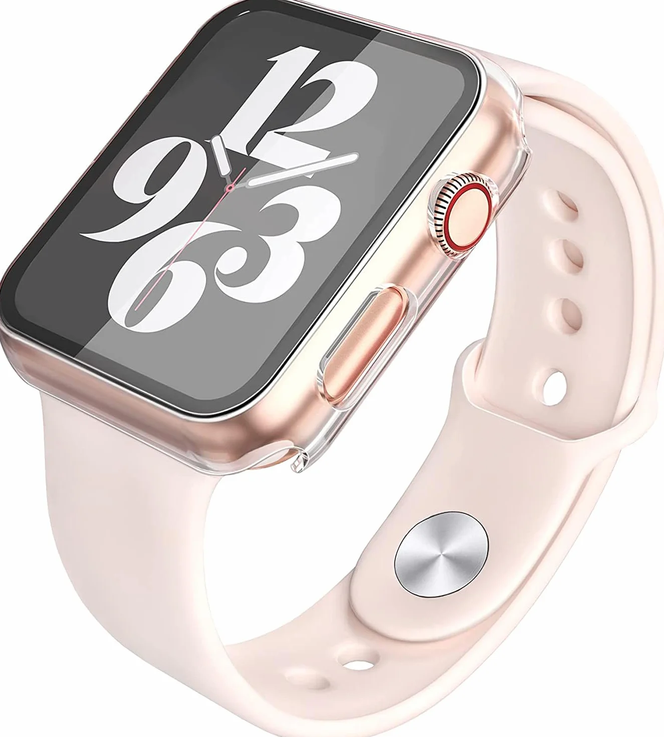 Misxi 2-pak etui PC z osłoną ekranu ze szkła hartowanego, kompatybilne z Apple Watch Series 6 SE Series 5 Series 4 40 mm, ogólnie odporne na wstrząsy etui ochronne do iWatch, 1 czarne + 1, przezroczyste