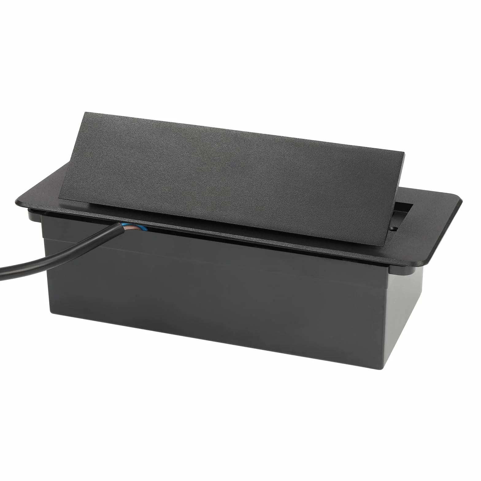 Wysuwana listwa zasilająca, gniazdo wtykowe do zabudowy z USB + typ C Pop Up, gniazdko biurkowe, gniazdko na biurko z 2 gniazdami UE do blatu roboczego, biura (czarna)