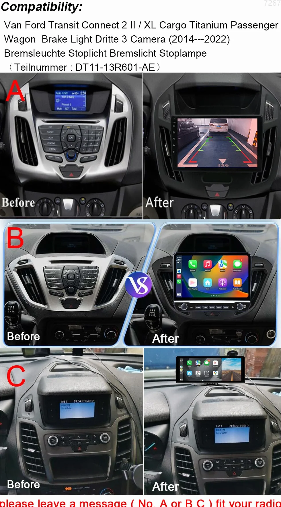 Nawigacja GPS do samochodu z systemem Carplay i Android Auto,Europa UK 52 mapy, dożywotnia bezpłatna aktualizacja map (typ B)