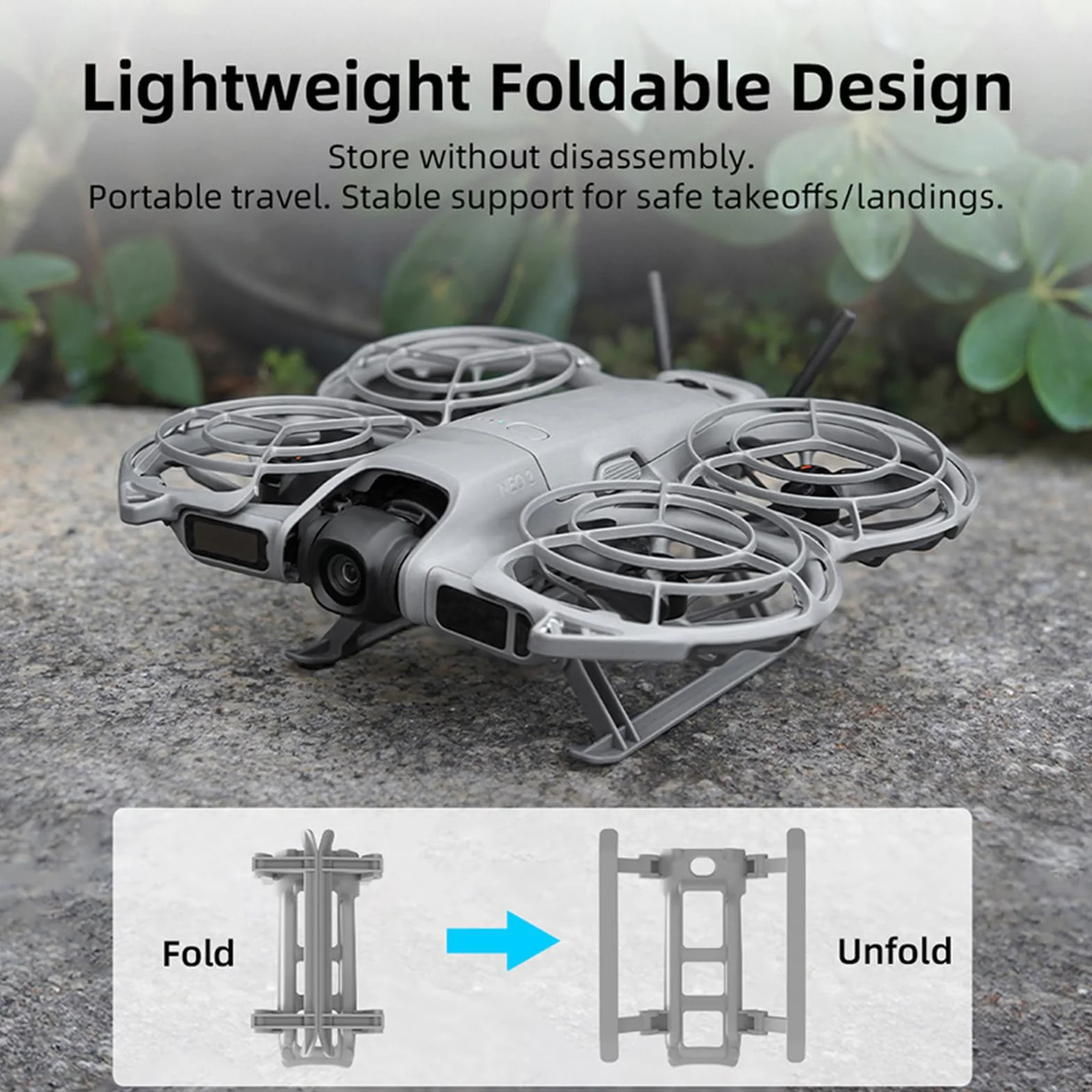 Podwozie saneczkowe do DJI NEO 2 akcesoria do drona, składane nogi do lądowania, zestaw przedłużający do drona DJI Neo 2, 20 mm, stojak zwiększający wysokość