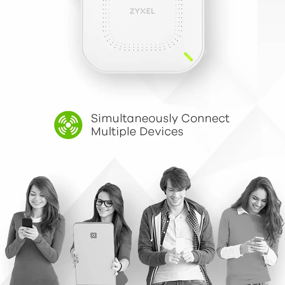 Zyxel Multi-gig WiFi 6 AX3000 PoE Punkt dostępowy dla małych firm, łącze nadrzędne 2,5 G PoE, z anteną 3x3 + 2x2 MU-MIMO, zarządzany przez aplikację Nebula/chmurę lub autonomiczny [NWA50AX Pro]