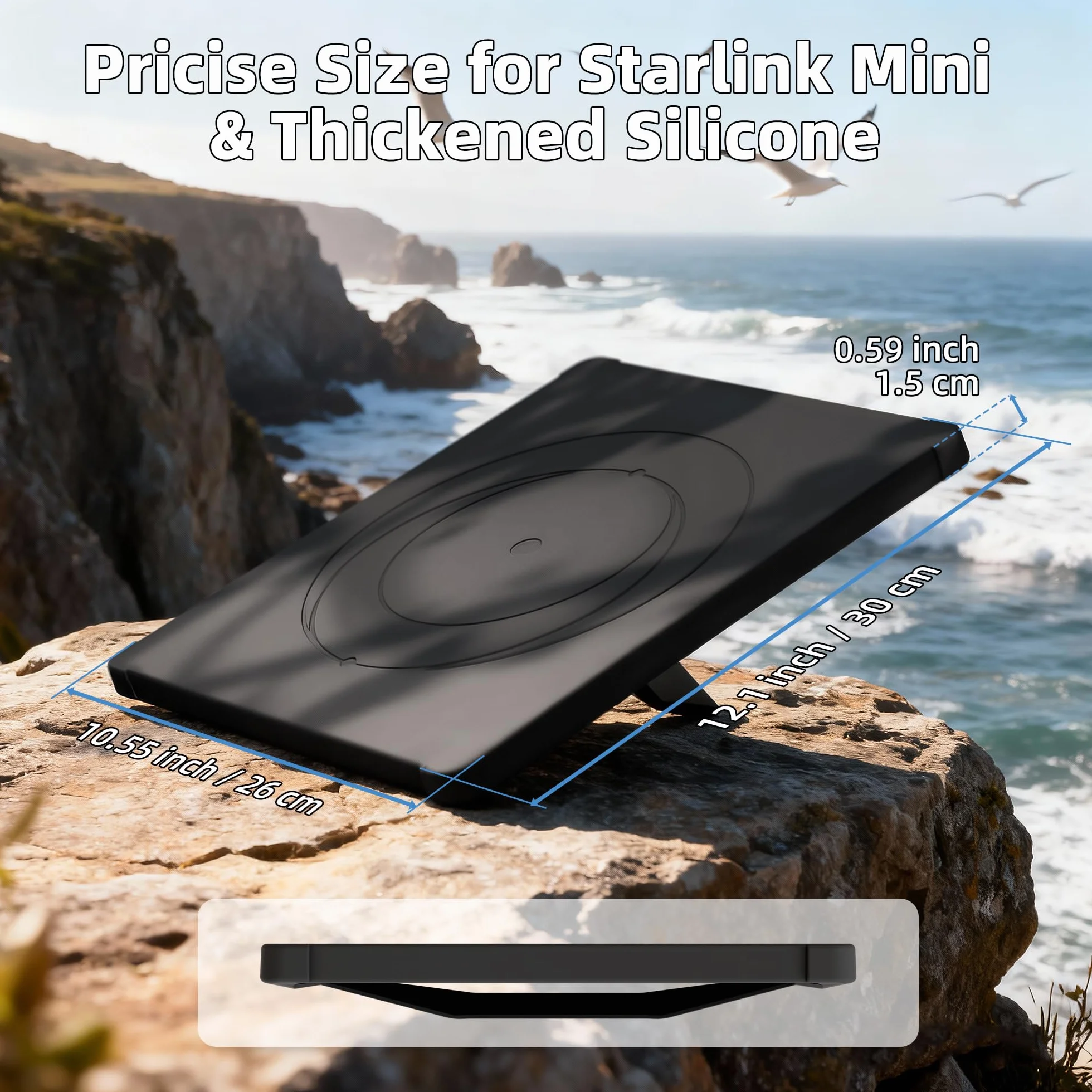 Joinfworld Starlink Mini etui ochronne, Starlink Mini etui silikonowe, do podróży, ochrona przed upadkiem i upadkiem, zapewnia pełną ochronę przed uderzeniami, brudem i warunkami atmosferycznymi