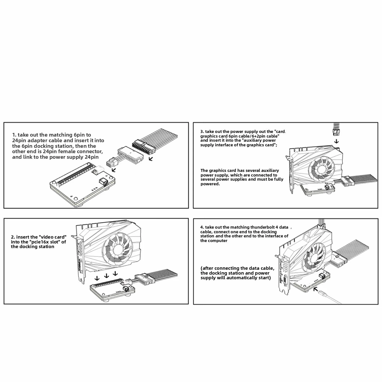 KUIDAMOS Zewnętrzna Stacja Dokująca do Karty Graficznej Wydajna Stacja Dokująca USB 4.0 Zapewniająca lepszą wydajność graficzną w Laptopie, Małym Komputerze PC i Urządzeniu Przenośnym