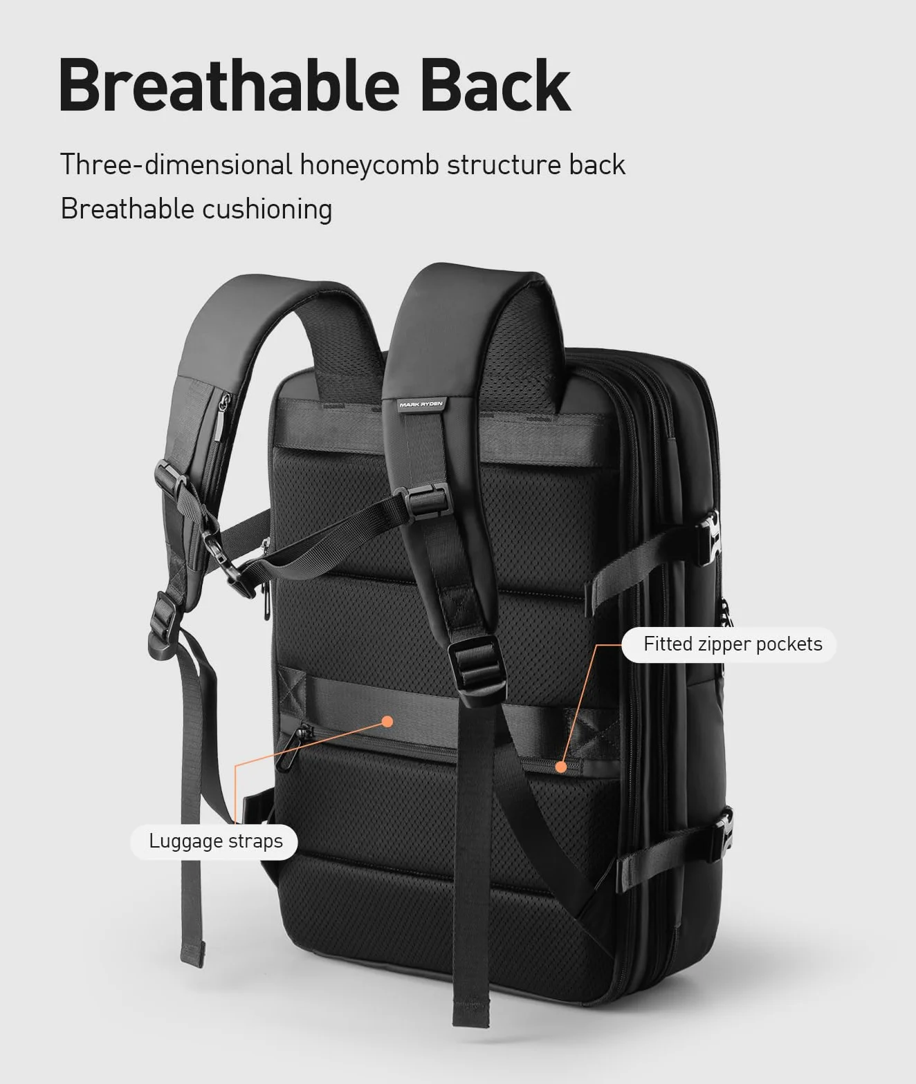Mark Ryden Plecak podróżny 23 l/40 l, lekka torba weekendowa jako bagaż podręczny, z portem ładowania USB, pasuje do laptopa 17,3