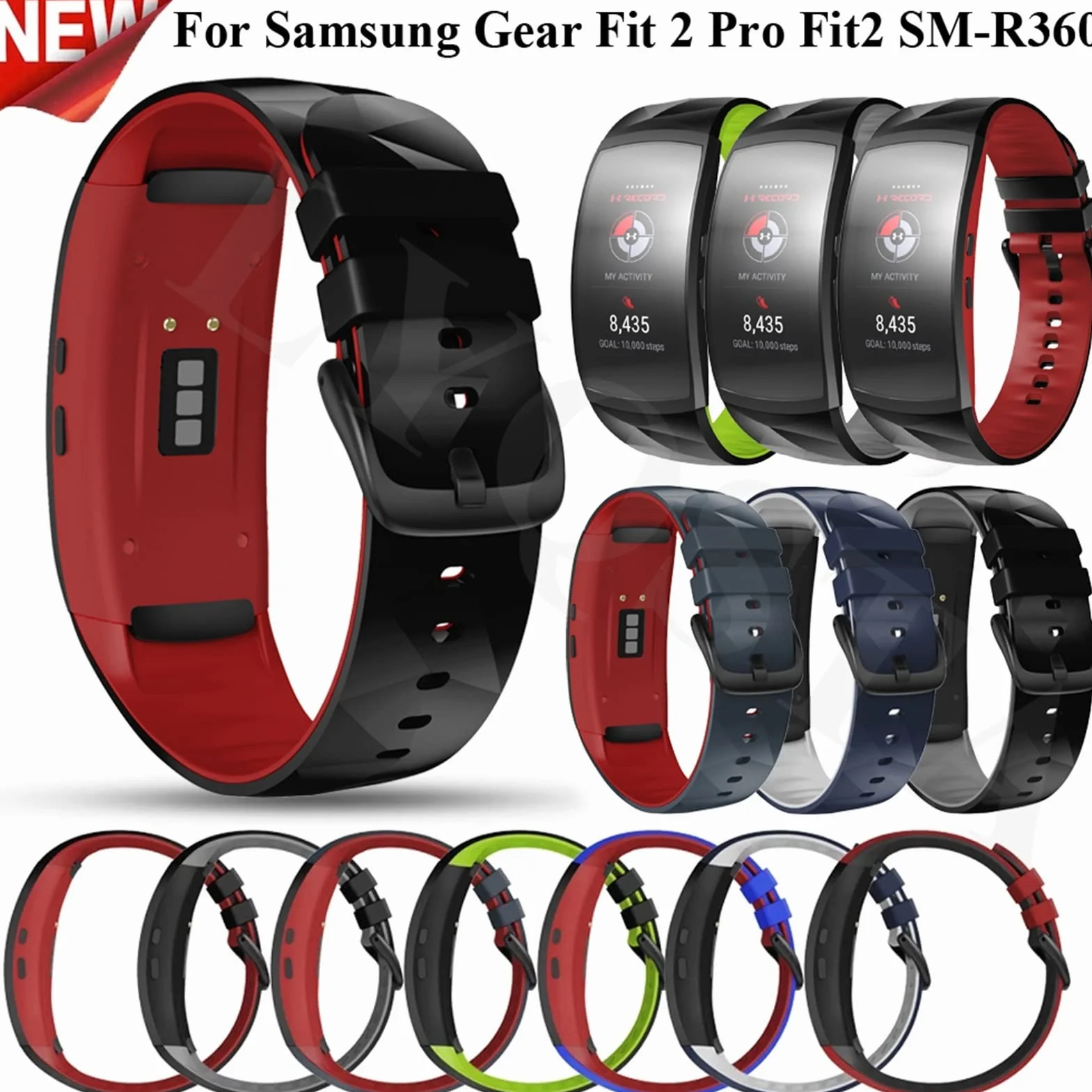 BIANBIANBH Do paska Samsung Gear Fit 2 Pro inteligentna regulowana silikonowa opaska na nadgarstek do paska Gear Fit2 Pro SM-R360 bransoletka na nadgarstek paski sportowe