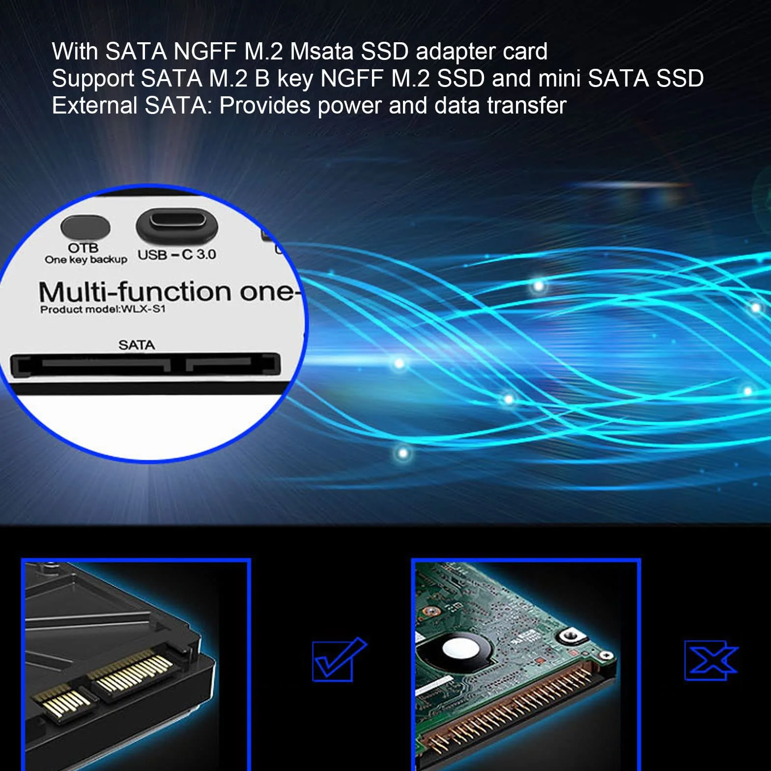 Wielofunkcyjna tablica przyrządów multimedialnych, wyposażona w dysk SSD SATa NGFF M.2/MSATA, kopia zapasowa kliknięcia, obsługa Winxp, Vista, Win7, dla systemu Linux, Os X