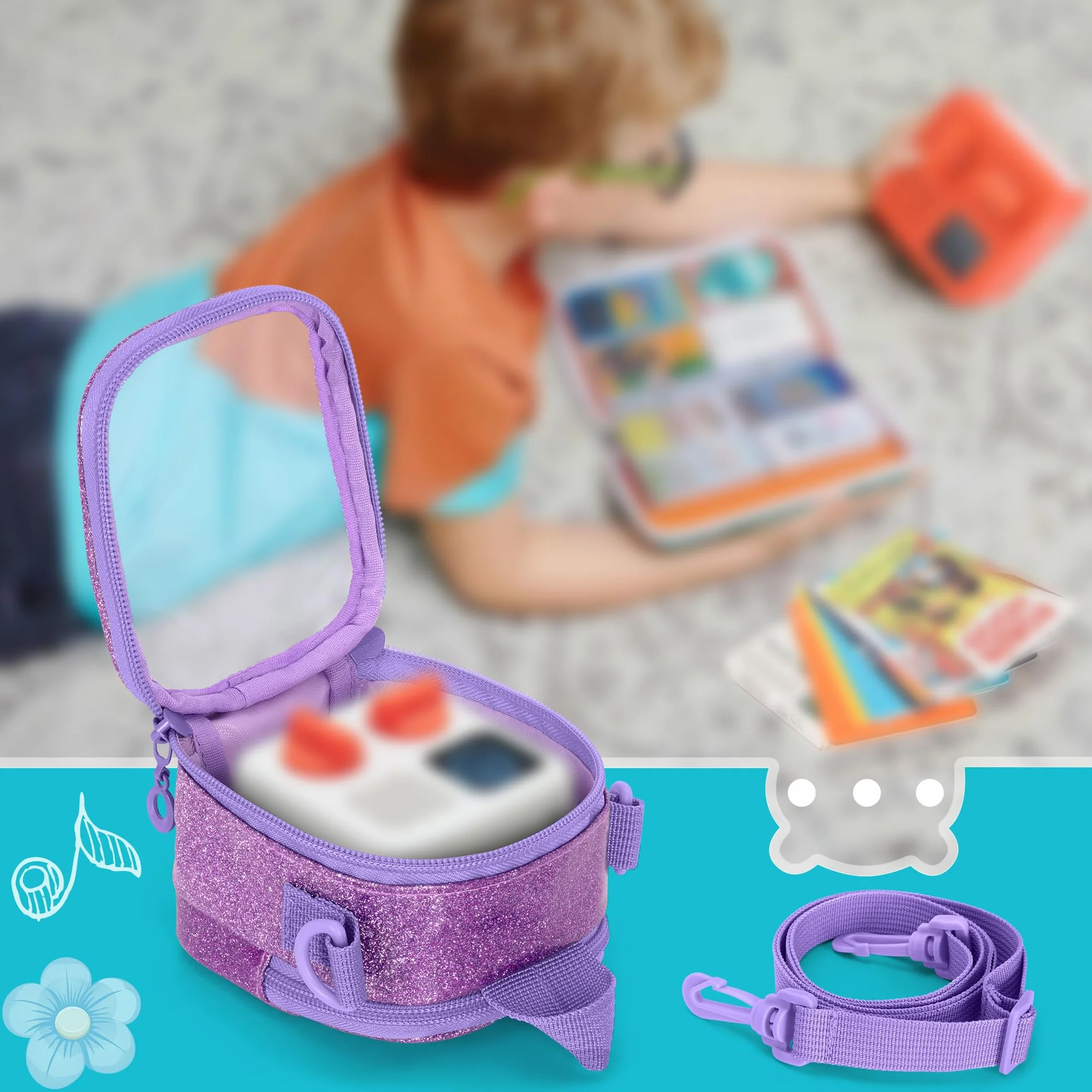 LoDrid Etui podróżne kompatybilne z Yoto Mini (edycja 2024), fioletowy, 3.8" x 2.7"