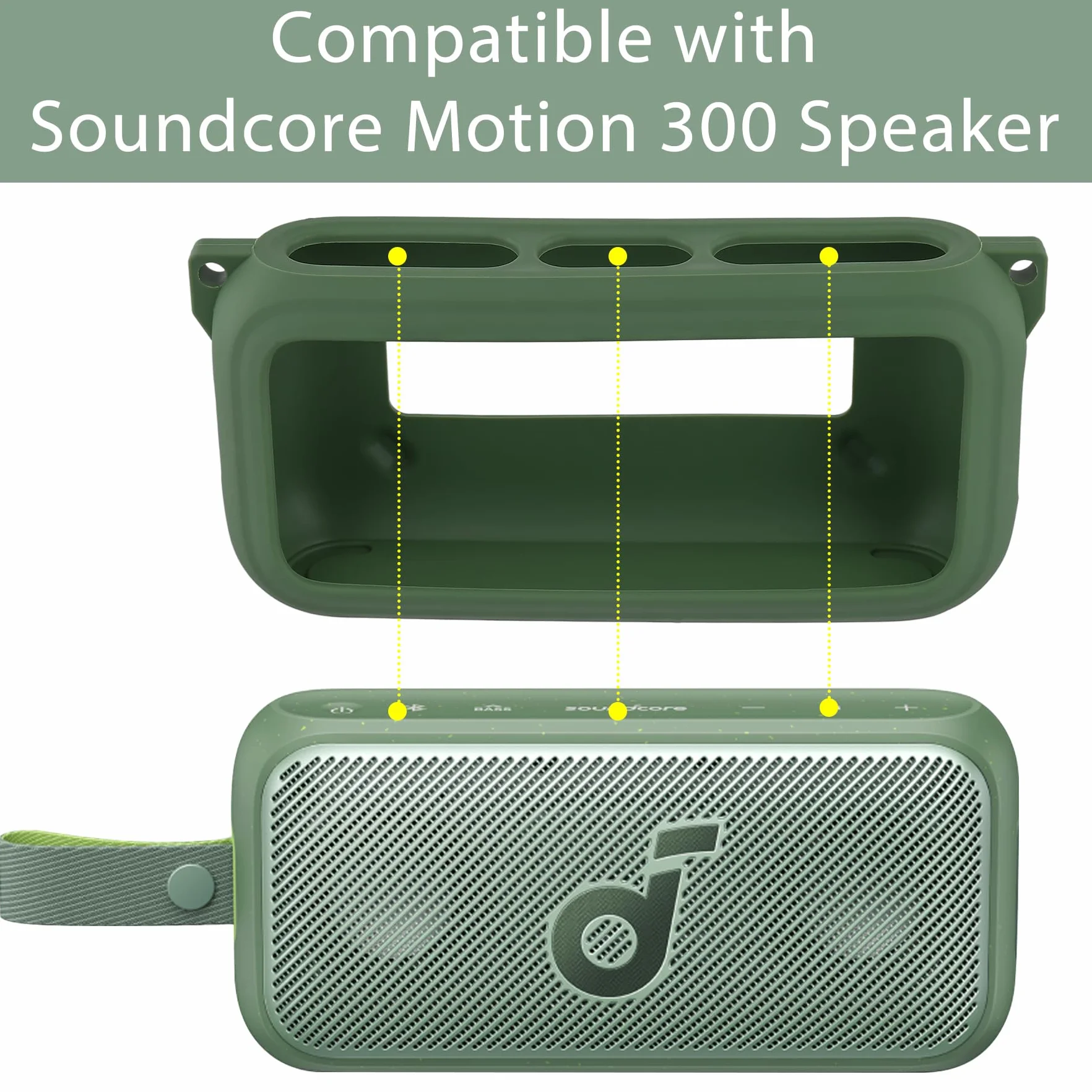 co2CREA Silikonowe etui z paskiem na ramię do głośnika Soundcore Motion 300 Hi-Res Bluetooth, bez głośnika