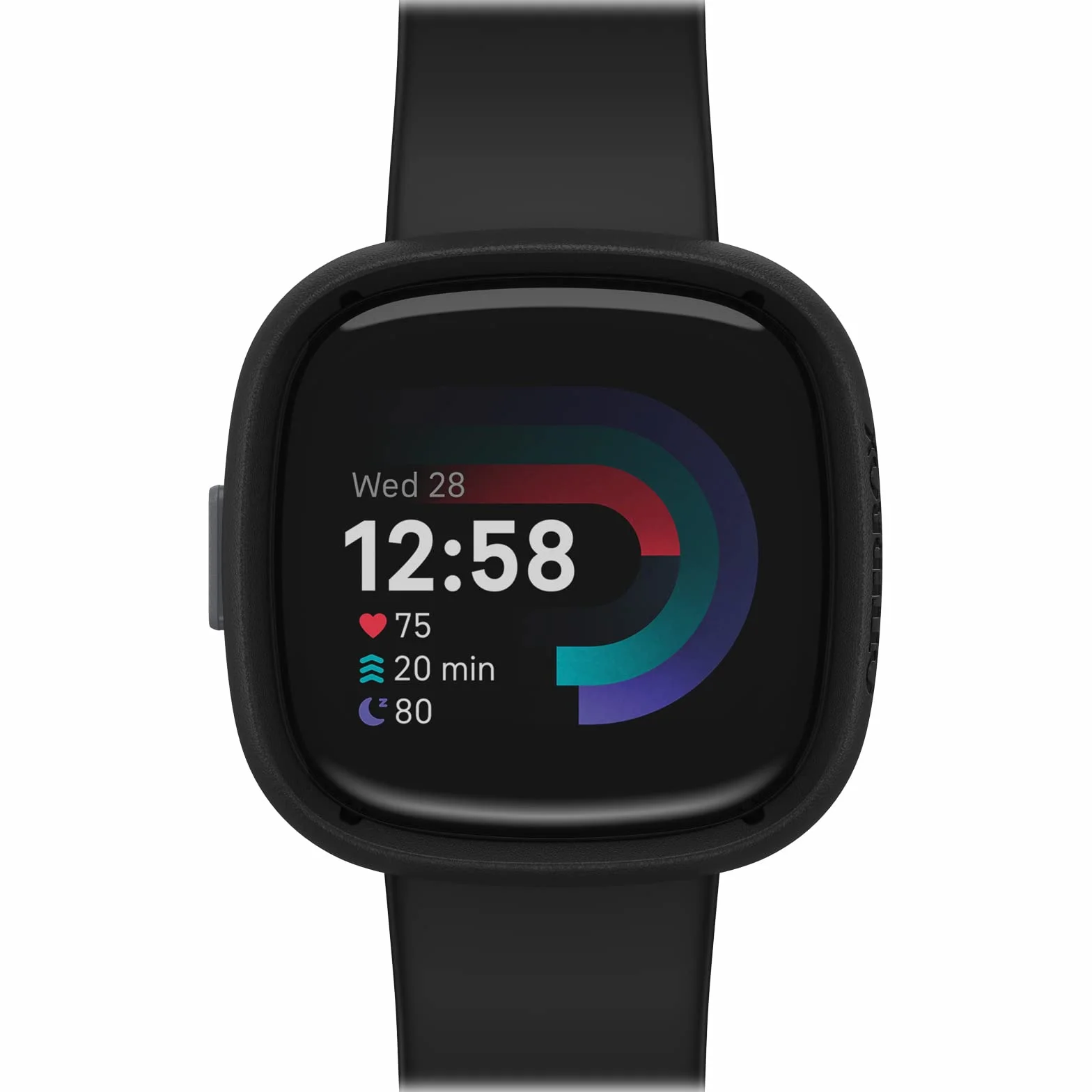 OtterBox Całodzienne etui na zegarek Fitbit Versa 4, Odporny na wstrząsy i upadki, elegancki futerał ochronny na zegarek Apple, chroni wyświetlacz i krawędzie, Czarne