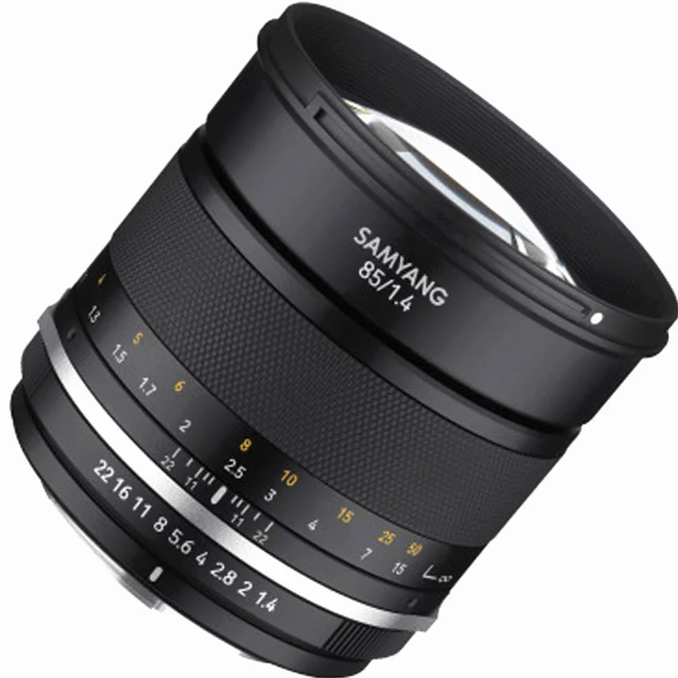 SAMYANG 22995 MF 85 mm F1,4 MK2 Fuji X – obiektyw portretowy, ręczna regulacja ostrości dla pełnoformatu i stałej ogniskowej APS-C Fuji X Mount, 2 generacje do Fujifilm X-T1, X-T3, X-H1, X-T30, X-Pro3, X-T200, X-T4