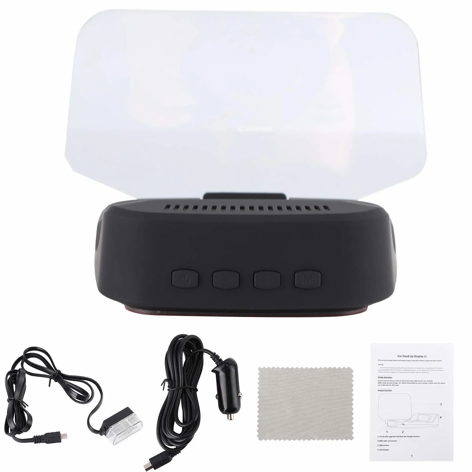 Wyświetlacz Head Up, Fydun Auto OBD2 + System nawigacji System HUD Wyświetlacz Head-Up Cyfrowy projektor prędkości samochodu Uniwersalny wielofunkcyjny