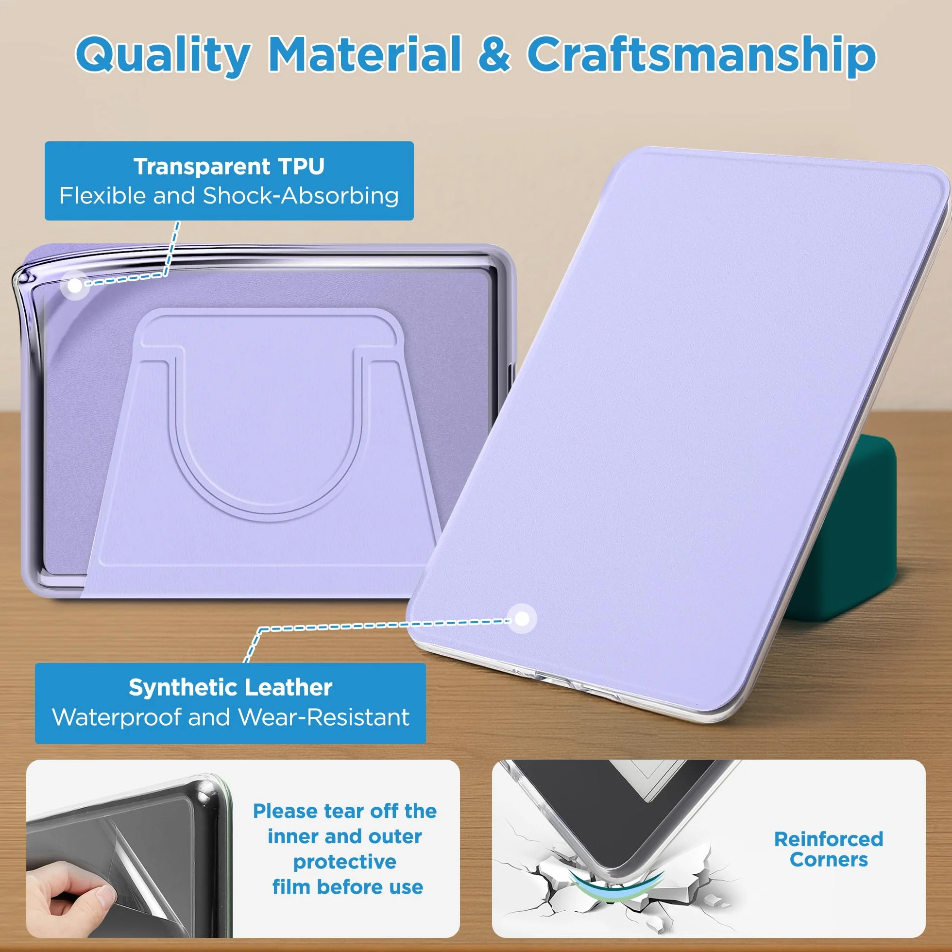 Magnetyczne, zdejmowane etui 2 w 1 z podstawką do Kindle Paperwhite 12. generacji 2024 i Kindle Colorsoft Signature Edition, smukłe etui z PU z automatycznym budzeniem/uśpieniem