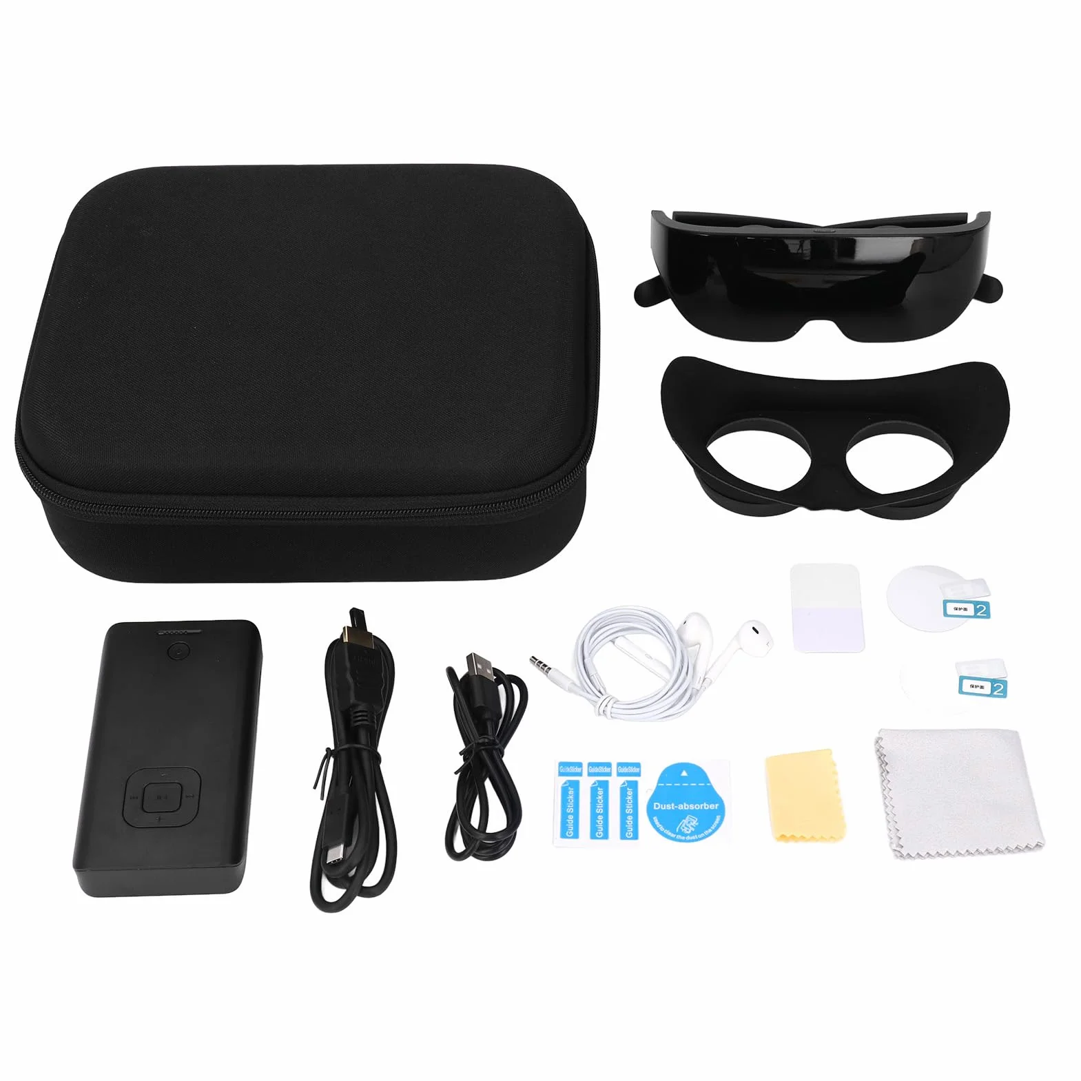 Okulary Wideo 3D z Ekranem Bezprzewodowego Wi-Fi 4K, 2,1-calowe Inteligentne Okulary VR 1058PPI, Okulary Wirtualnej Rzeczywistości, Okulary do Wyświetlania Gier HD dla