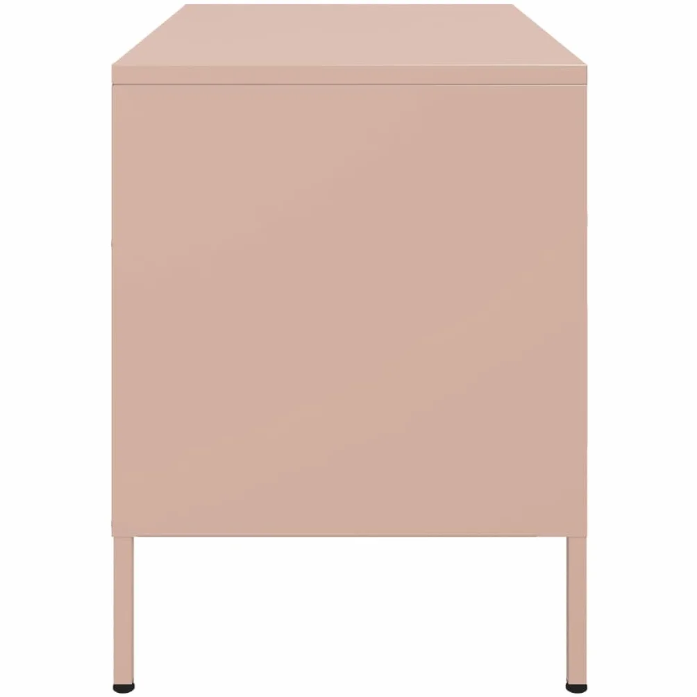 Różowy stojak na telewizor kredens do salonu 68 x 39 x 50 cm stalowy stolik pod telewizor nowoczesny stolik pod telewizor do centrum rozrywki stylowa konsola multimedialna meble domowe
