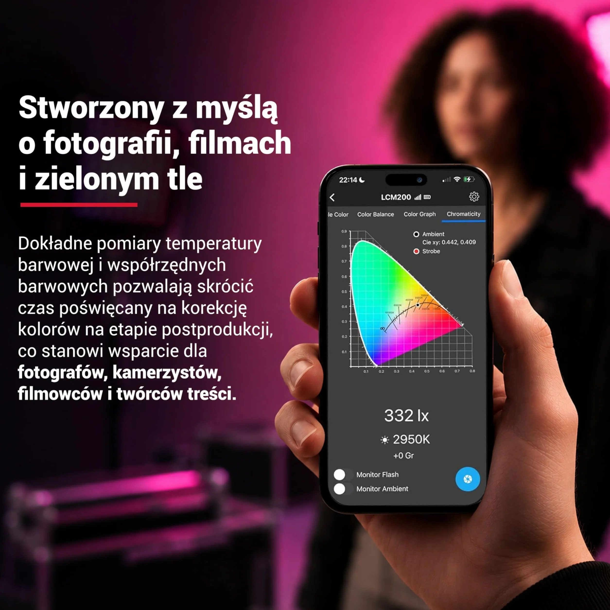 Datacolor LightColor Meter - Miernik światła i temperatury barw z obsługą Bluetooth do zdjęć, wideo i kina - Stałe przesyłanie danych w czasie rzeczywistym - przenośny, kompaktowy, odporny na upadki