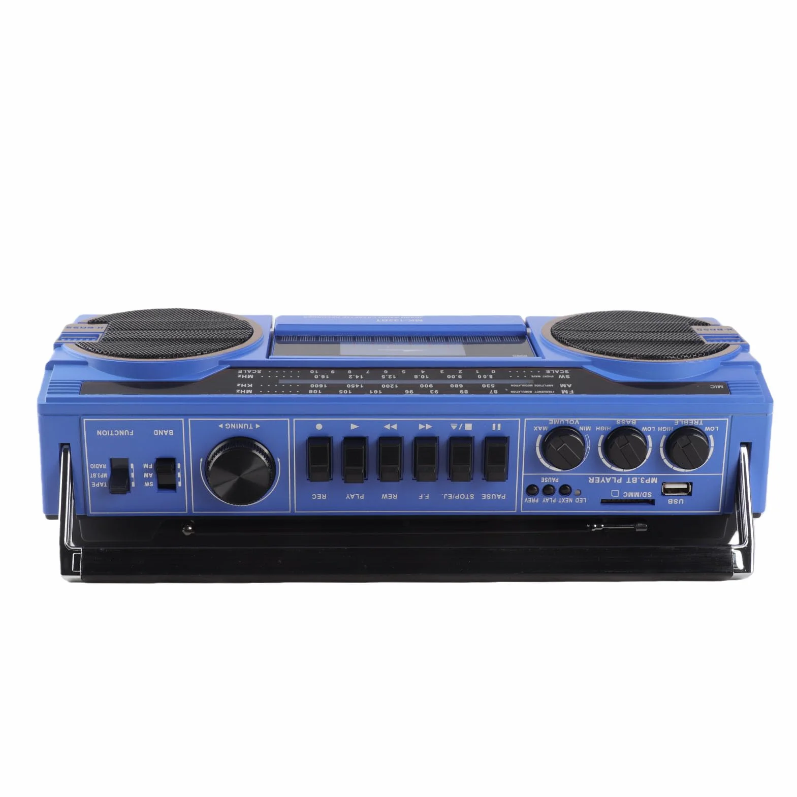 Odtwarzacz kasetowy, retro magnetofon w stylu vintage, złącze USB, gniazdo słuchawkowe, radio AM FM SW, gniazdo na kartę pamięci, wielofunkcyjny bezprzewodowy odtwarzacz kasetowy do