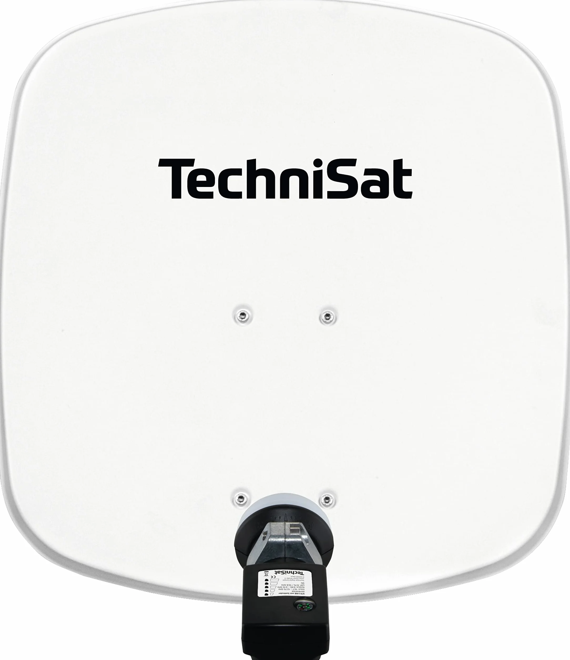 TechniSat DIGIDISH 45 - Antena satelitarna dla 1 abonenta (mały system satelitarny 45 cm - kompletny zestaw z uchwytem ściennym i anteną satelitarną V/H-LNB) biała