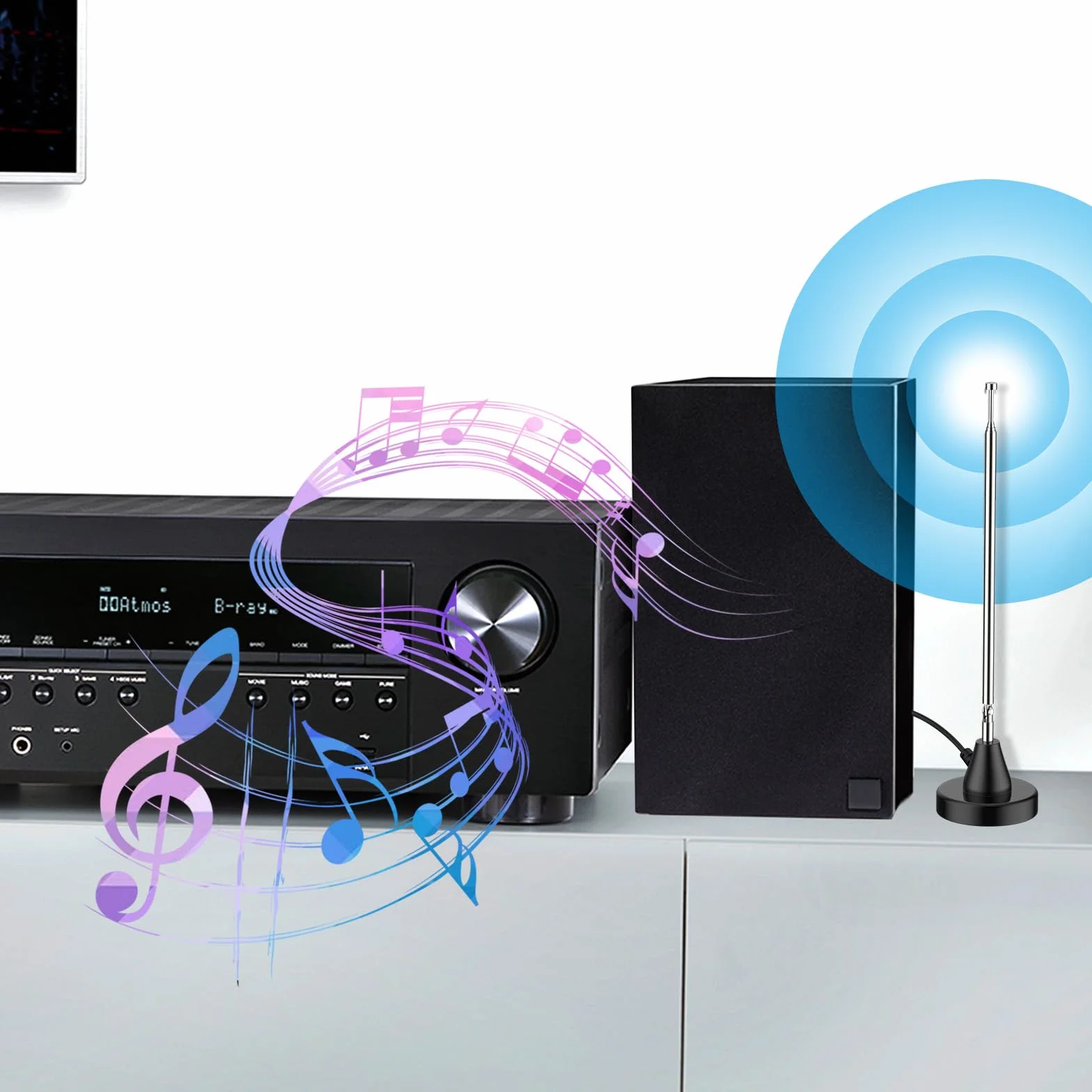 DAB UKW Radioantenne Cyfrowa antena teleskopowa do pomieszczeń DAB FM Radio Antena z magnetycznym podstawą 3 m kabel wydłużający dla stereoodbiornika radiowego Odbiornik AV