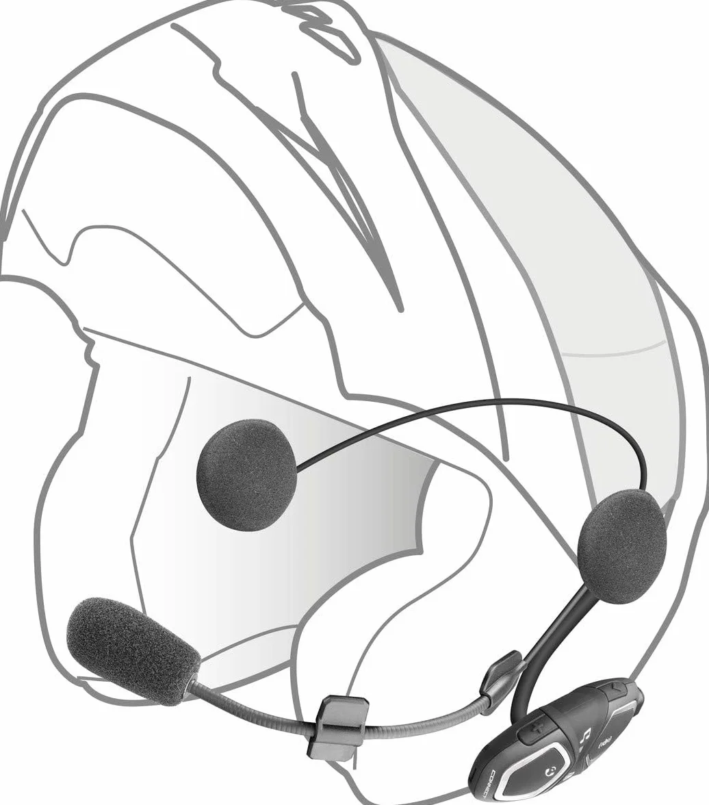 INTERPHONE CONNECT HD jeden domofon kask motocyklowy słuchawki stereo o wysokiej wierności 40 mm, do użytku pilota, odległość 300 m, czas pracy 12 godzin, radio, GPS, TFT, wodoszczelność IPX67