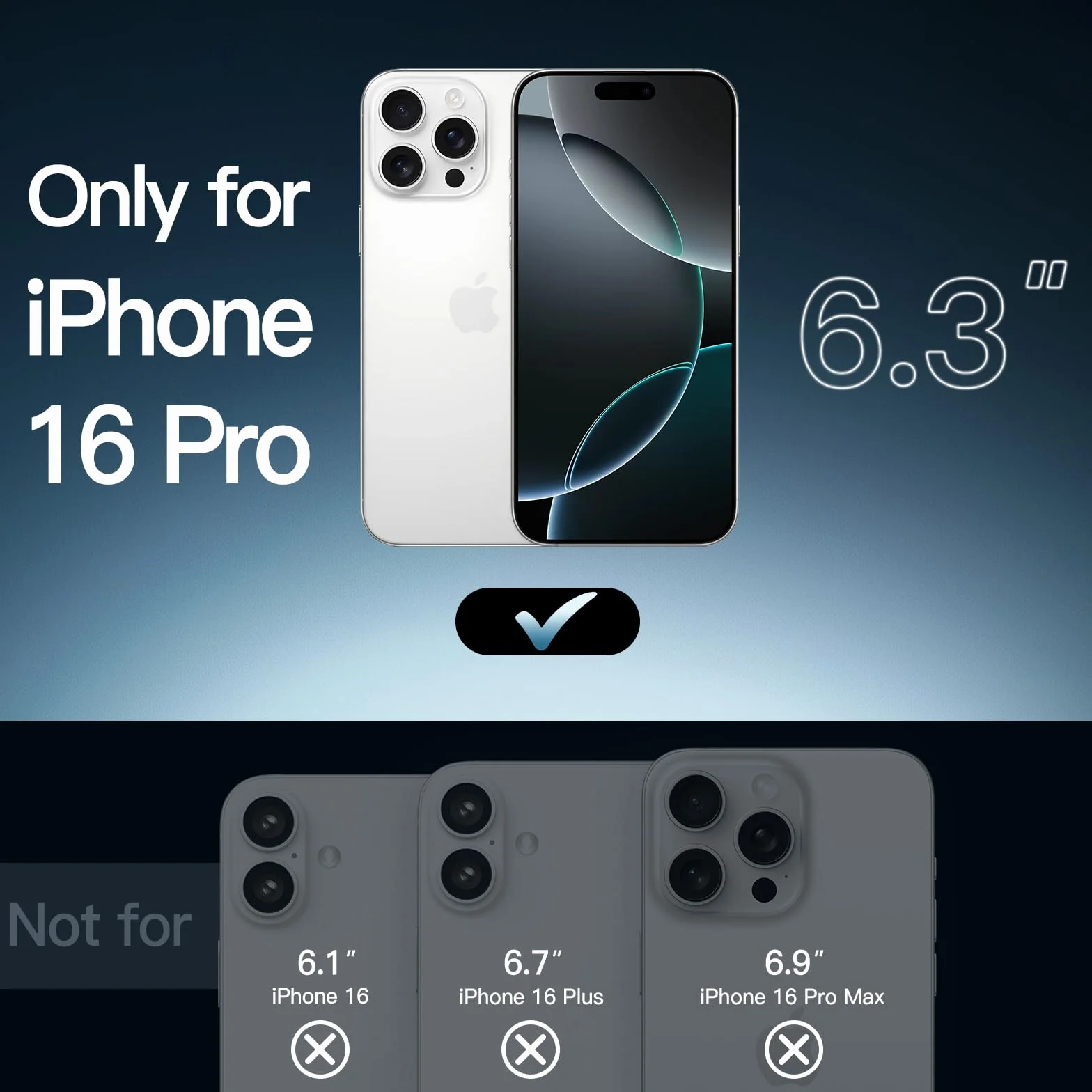 JETech Etui iPhone 16 Pro 6,3 Cala Nieżółknące Odporne na Wstrząsy Przezroczyste