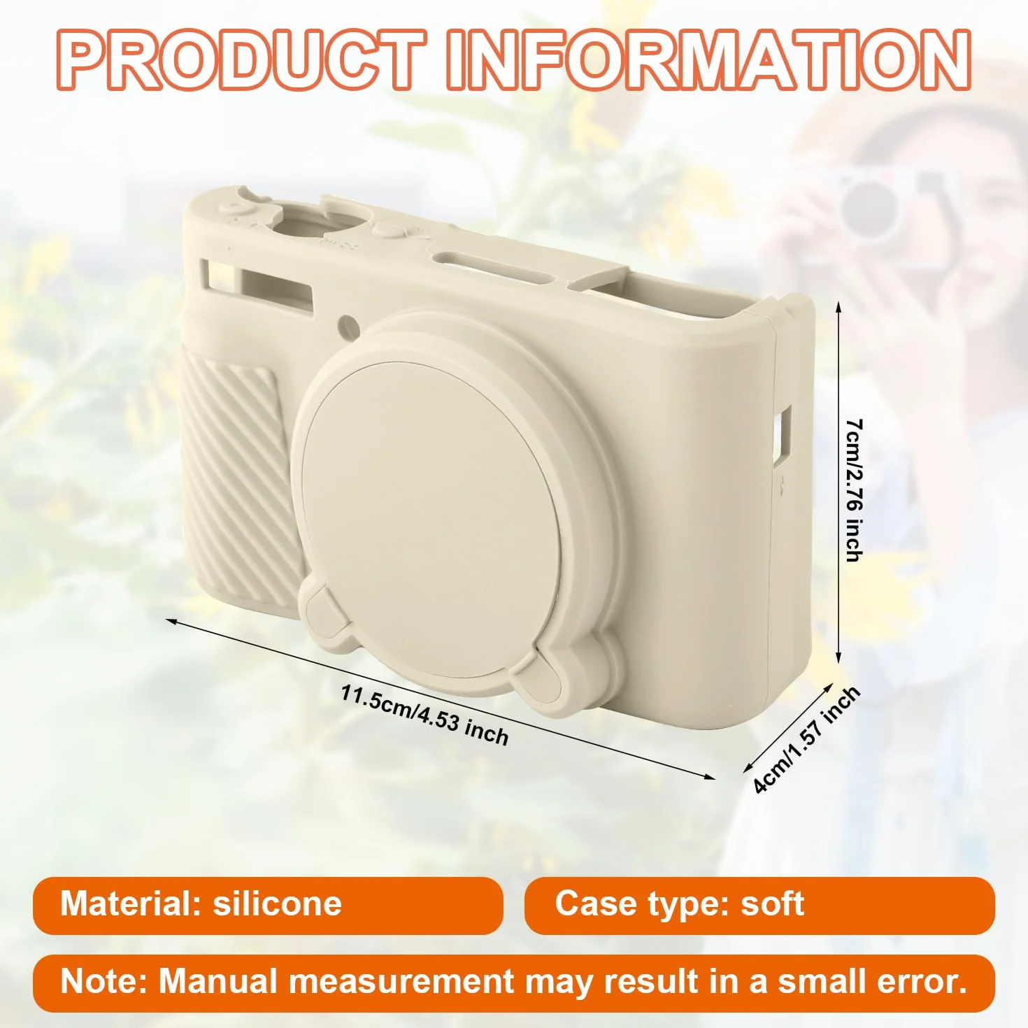 SX730 SX740 Etui na aparat, cienkie silikonowe etui ochronne na aparat fotograficzny kompatybilne z Canon PowerShot SX740 SX730 HS (złamana biel)