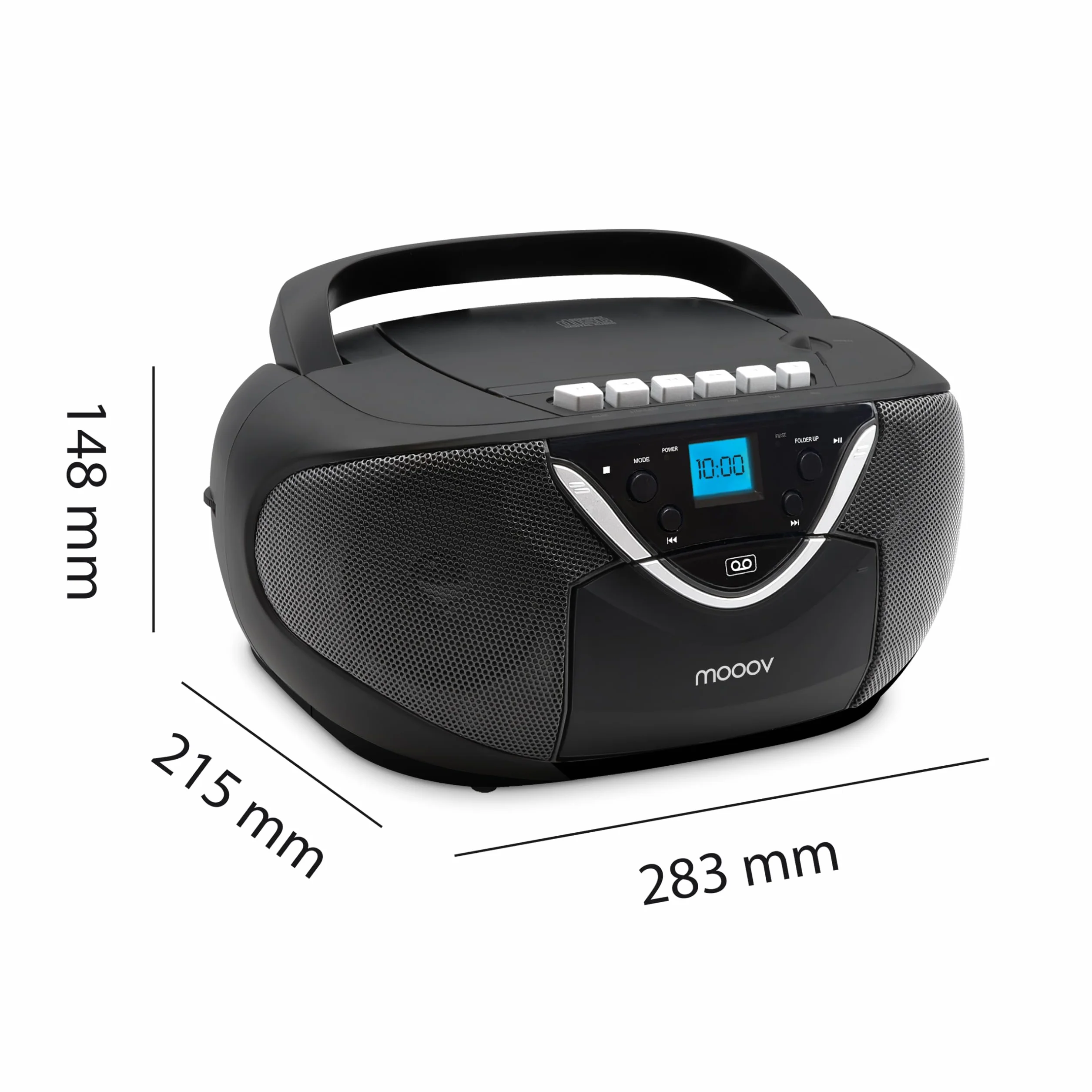 Metronic 477131 przenośny odtwarzacz CD/magnetofon do radia Boombox, czarny